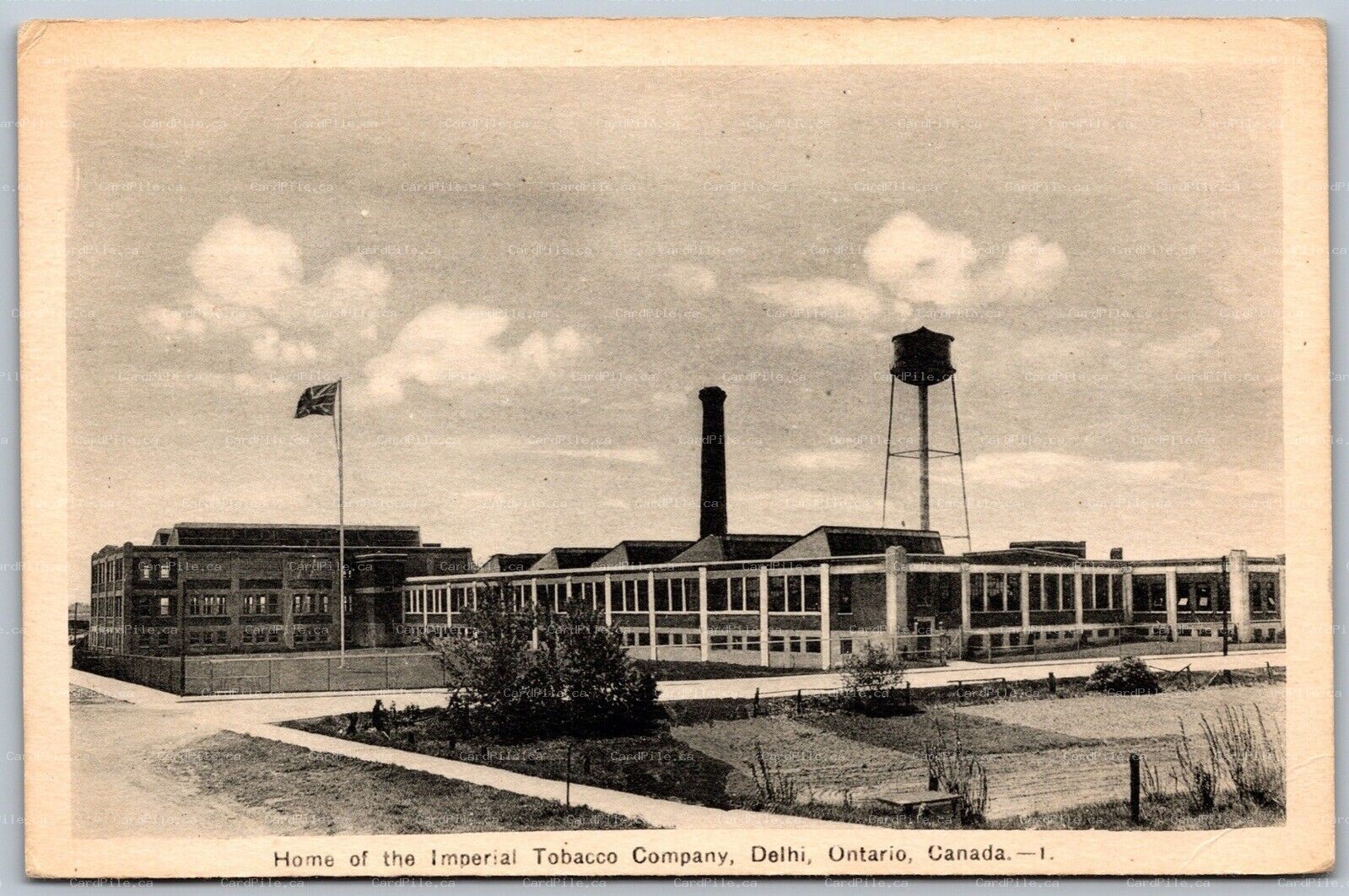 Postcard Delhi Ontario 1940s Home Imperial Tobacco Company Norfolk County PECO