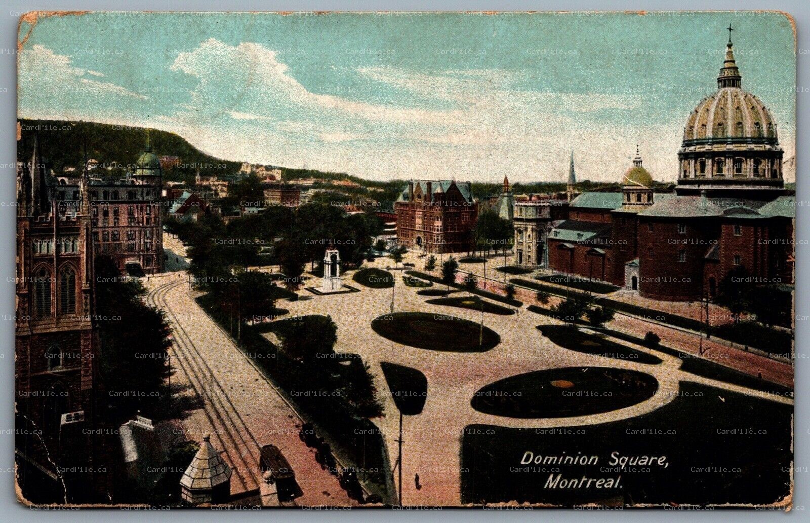 Postcard Montreal Quebec c1909 Dominion Square 