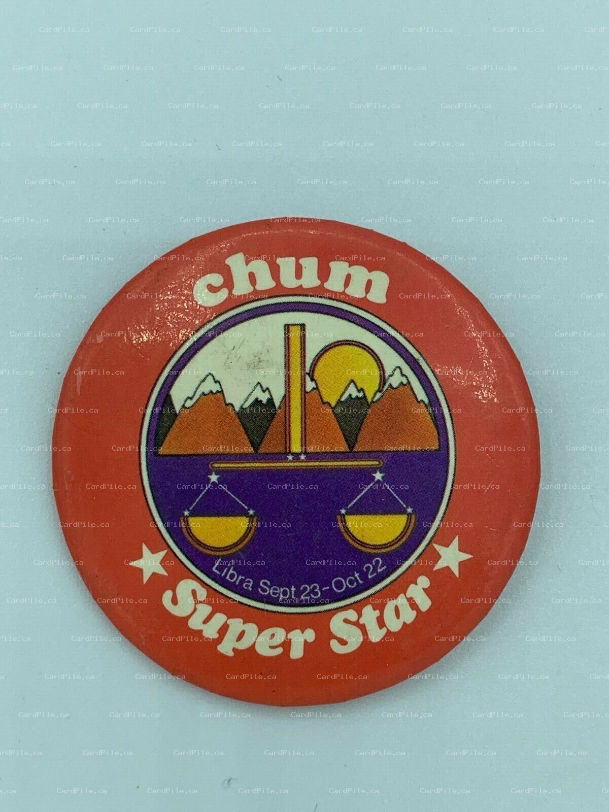 VINTAGE CHUM 1050 Super Star Libra - Toronto Radio Station Pinback Button