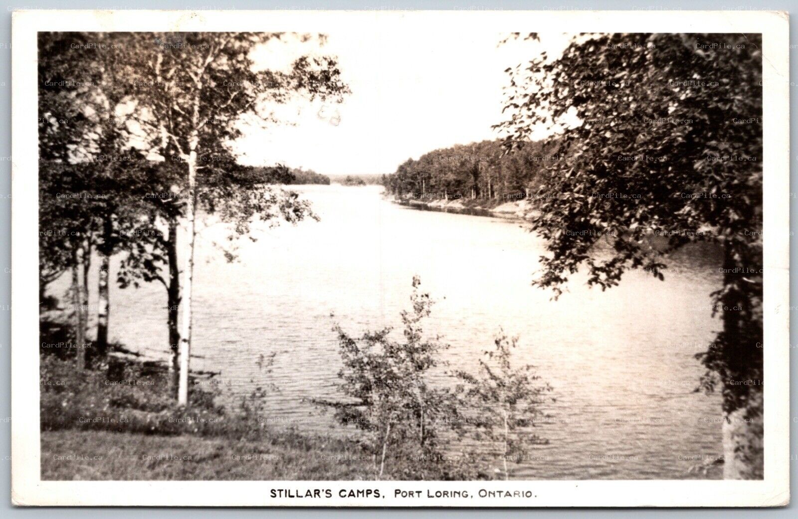 Postcard RPPC c1948 Port Loring Ontario Stillar’s Camps Split Ring Cancel PSD