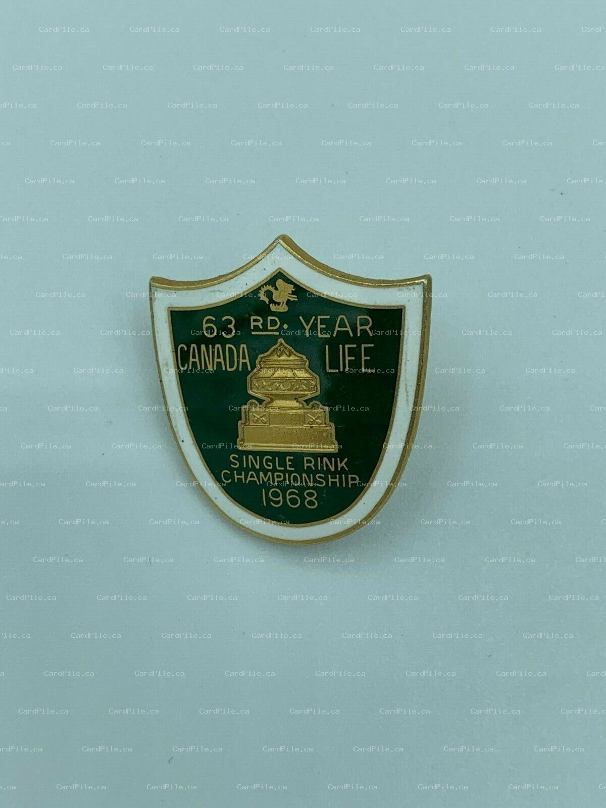 VINTAGE 1968 63rd Year Canada Life Single Rink Championship Curling Lapel Pin