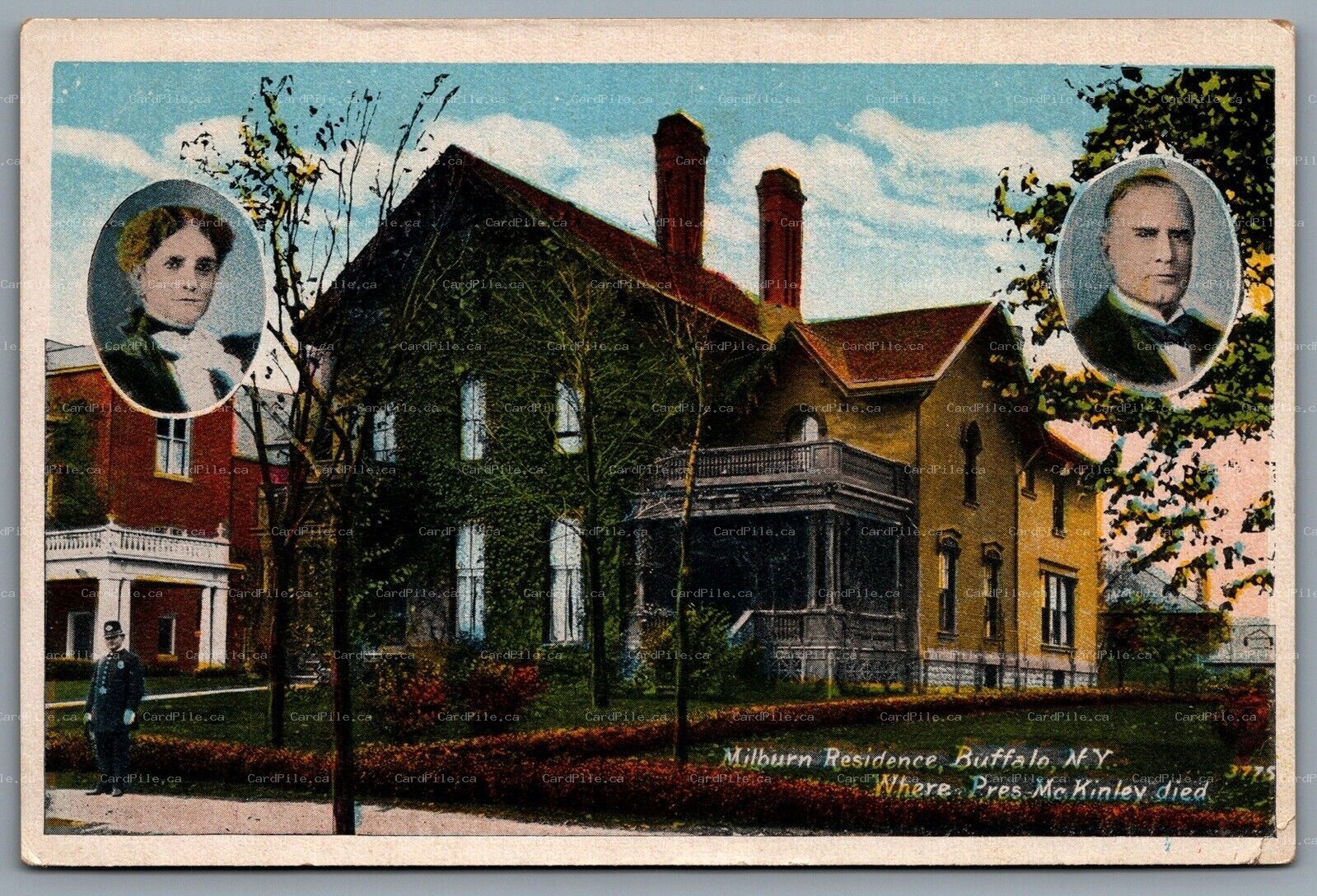 Postcard Buffalo NY c1910s Milburn Residence Where President McKinley Died