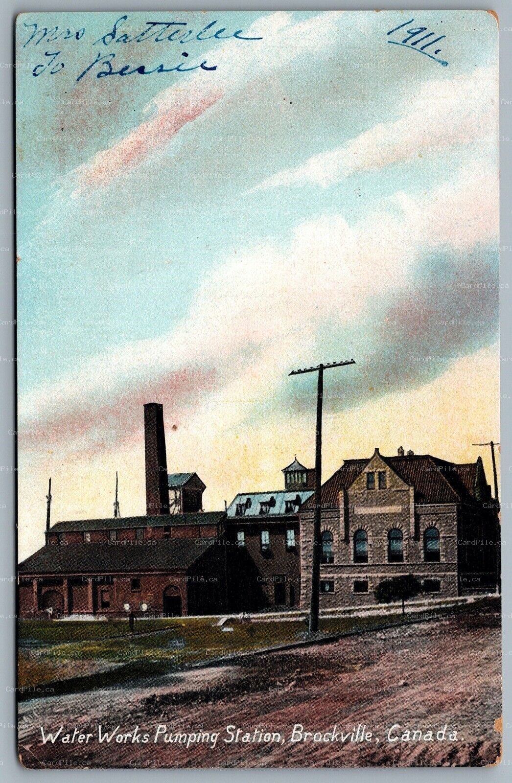 Postcard Brockville Ontario c1911 Water Works Pumping Station
