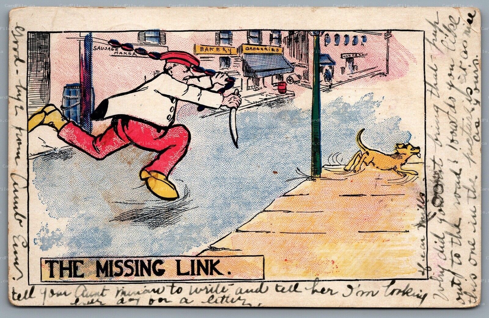 Postcard c1907 The Missing Link WG MacFarlane CDS Berri Duplex 9 Bar Waterloo