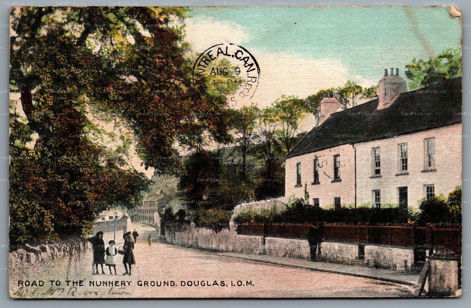 Postcard Douglas Isle of Man c1905 Road To The Nunnery Ground Squared Circle
