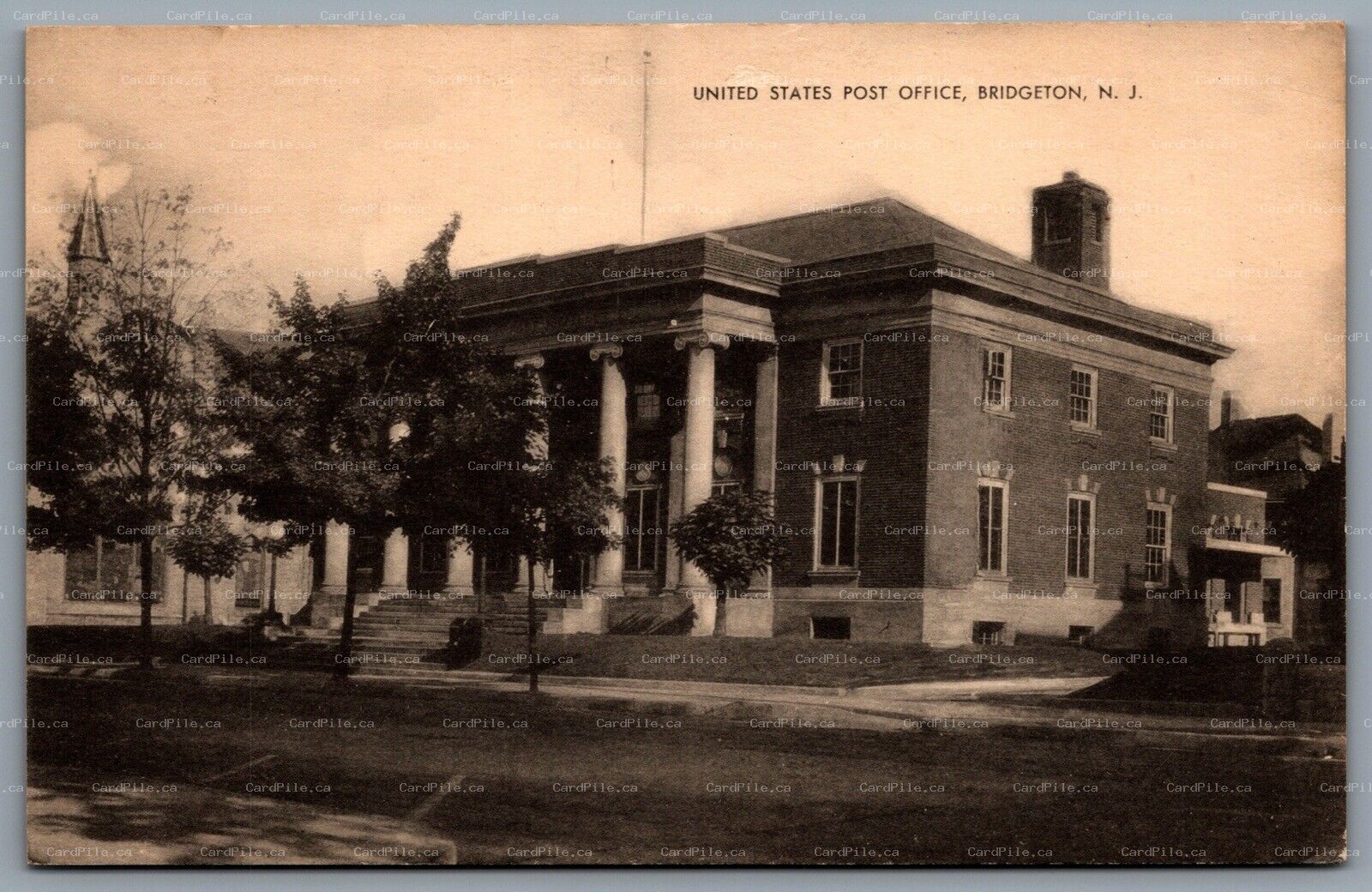 Postcard Bridgeton NJ c1930s United States Post Office Cumberland County