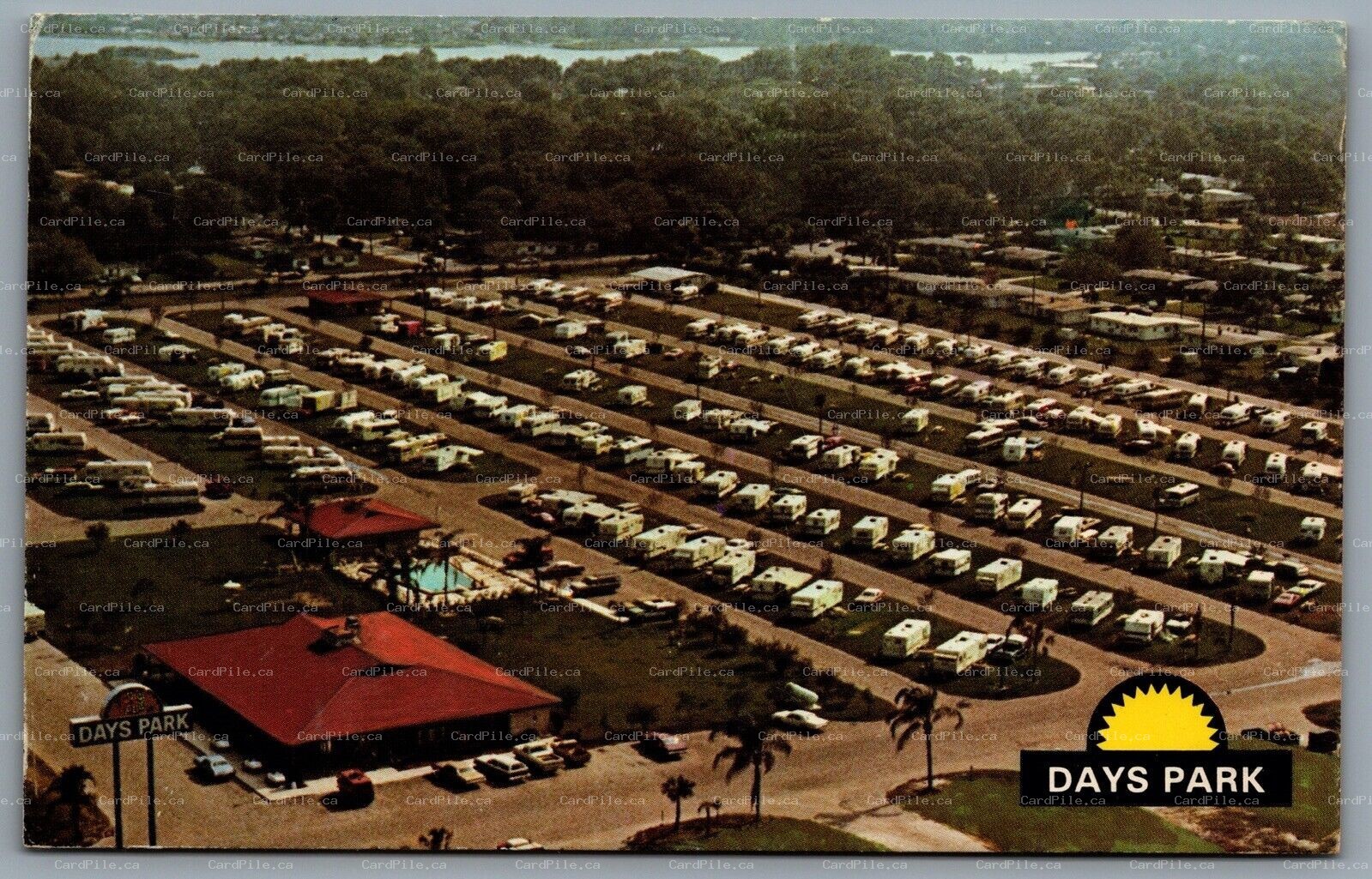 Postcard Orlando FL c1983 Days Park Aerial View of Trailer Park Defunct 