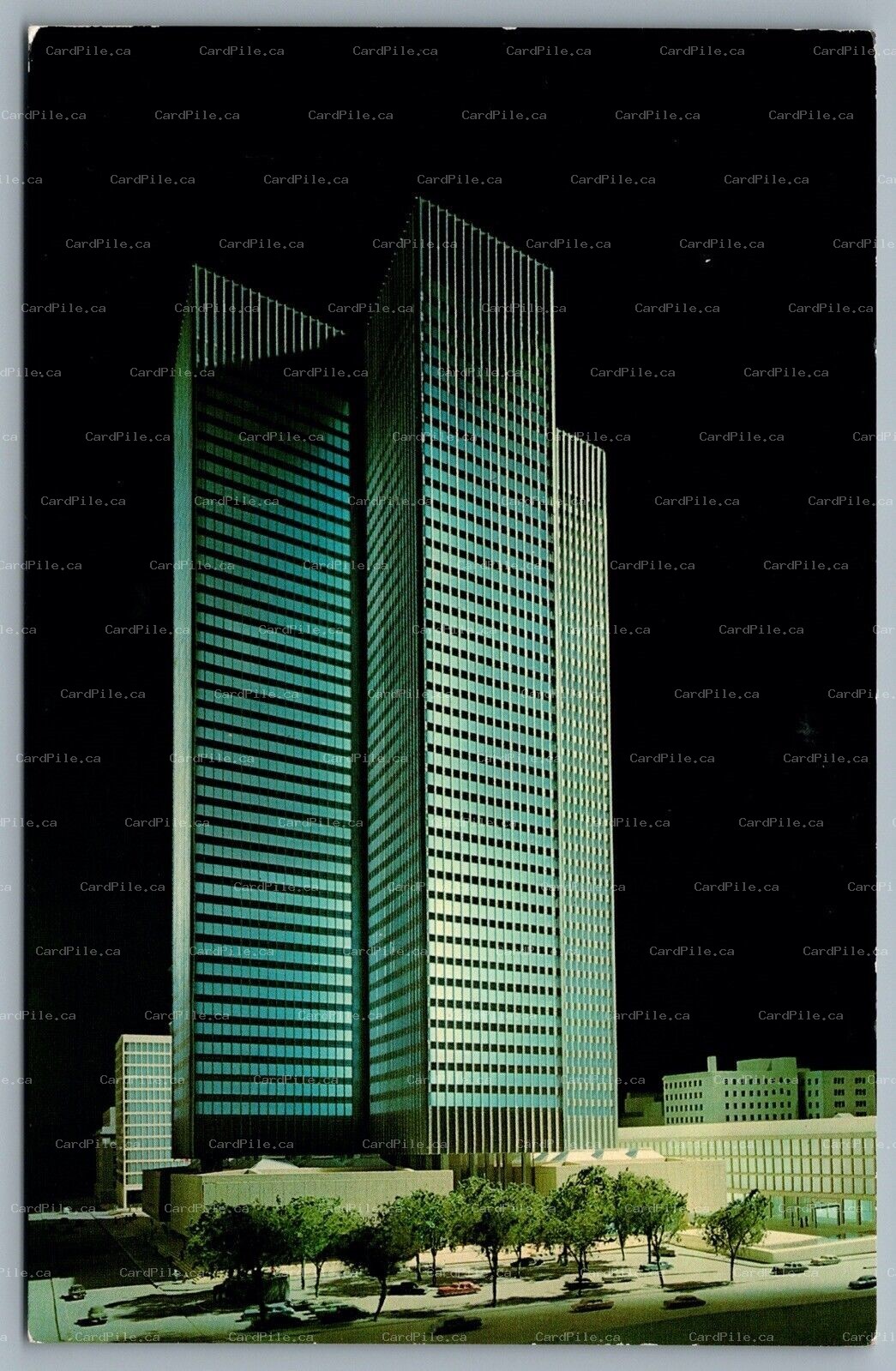 Postcard Montreal PQ c1960s La Place Ville Marie Cruciform Building Webb & Knapp