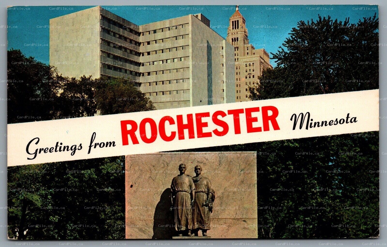 Postcard Rochester MN c1972 Greetings From Rochester Minnesota Medical Center