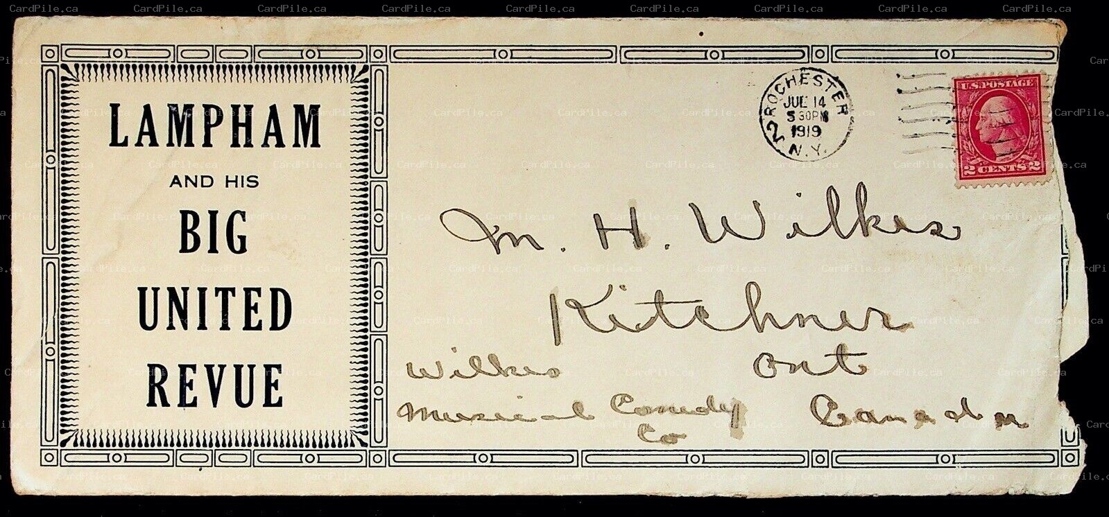 c1919 Cover Rochester NY Lampham And His Big United Revue Band Orchestra Adverts