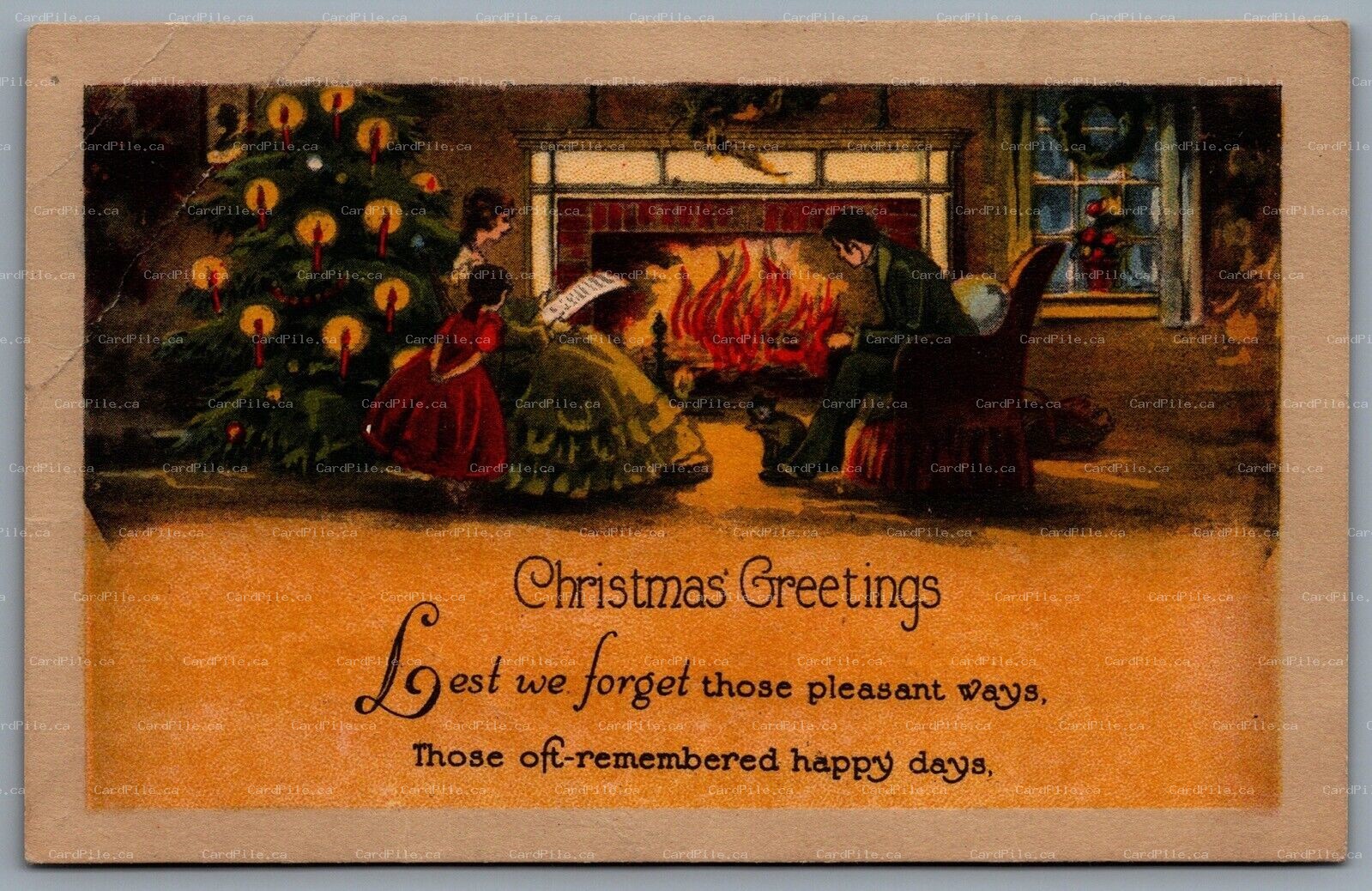 Postcard c1910s Christmas Greetings Lest We Forget Those Pleasant ways, Those...