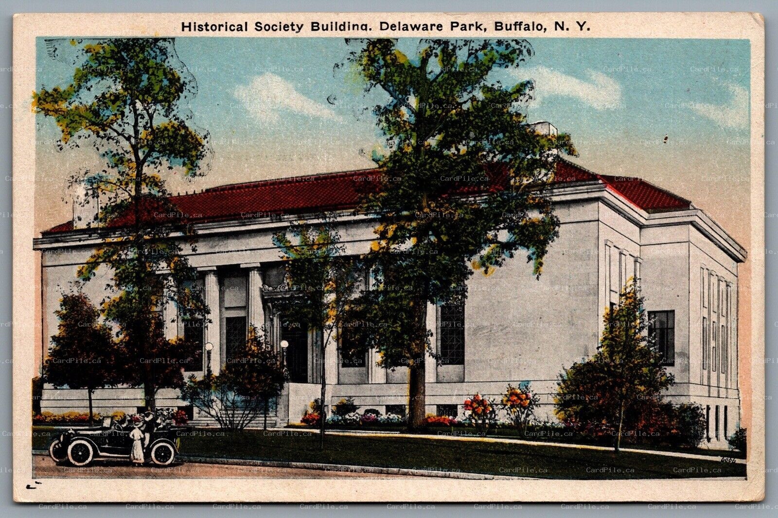 Postcard Buffalo NY c1910s Historical Society Building Delaware Park
