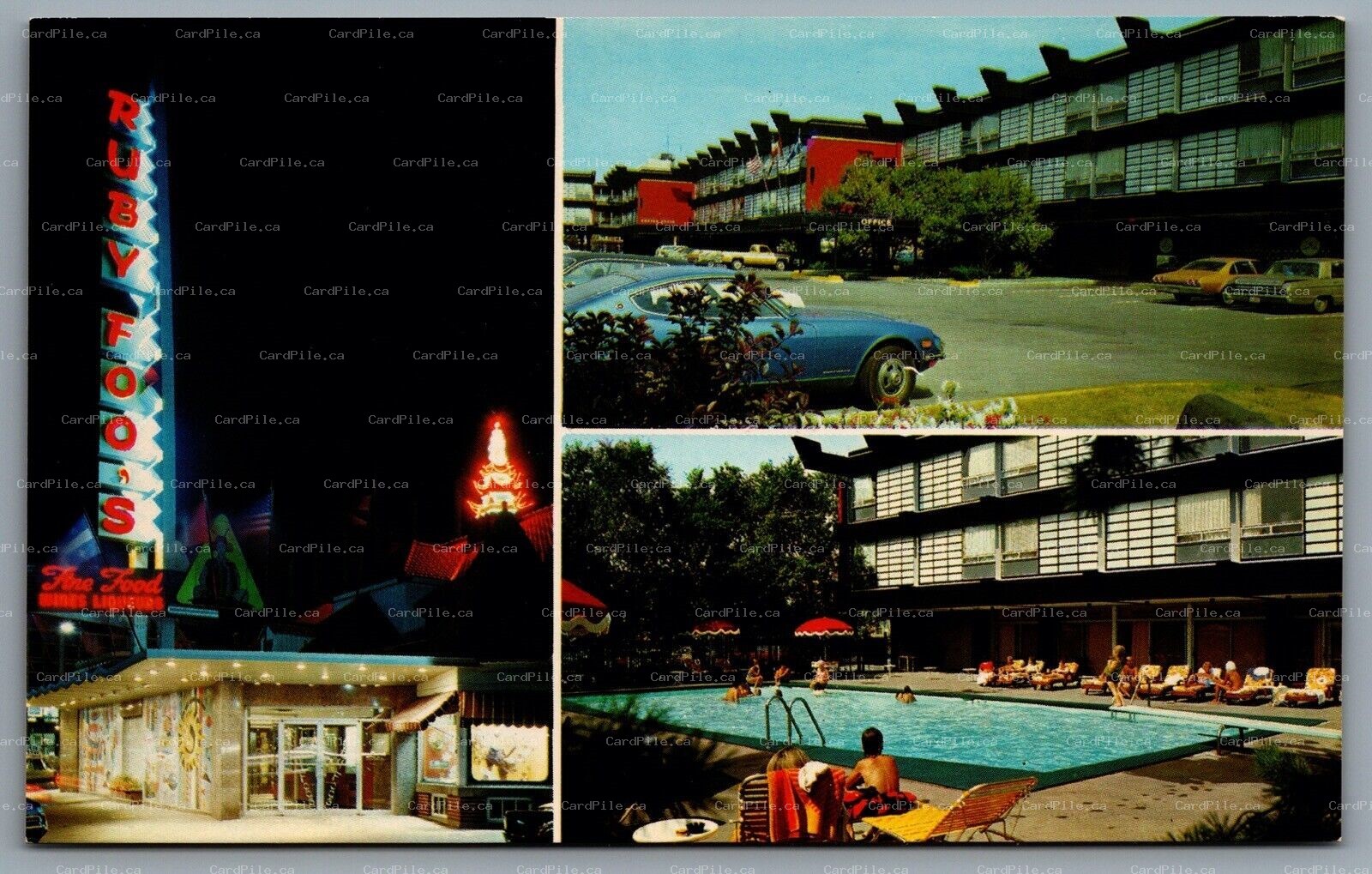 Postcard Montreal PQ c1960s Ruby Foo’s Motor Hotel and Restaurant Multi View 