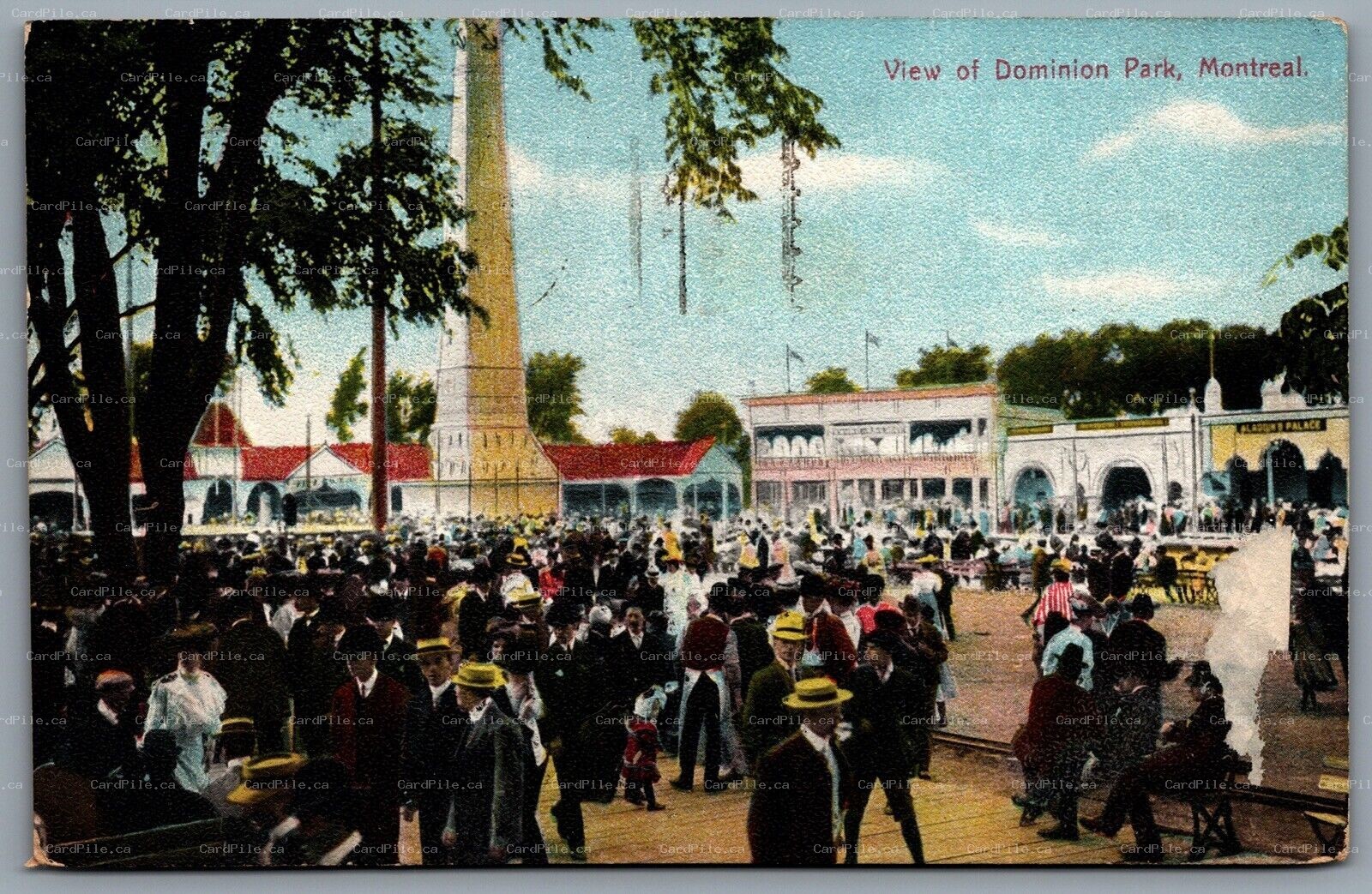 Postcard Montreal PQ c1914 View Of Dominion Park Amusements CDS Slogan Cancel 