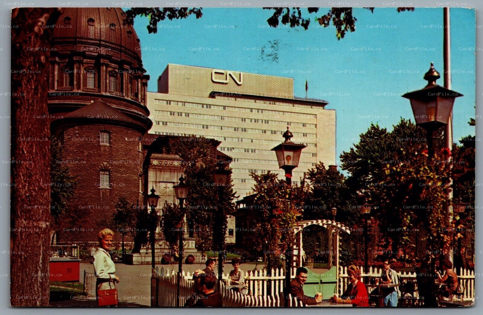 Postcard Montreal Quebec c1960s Restaurant La Guinguette Dominion Square CN