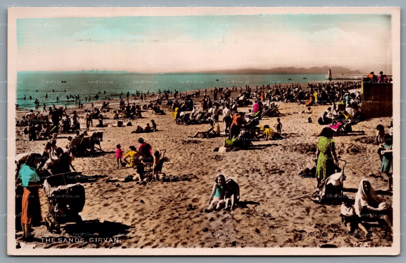 Postcard RPPC Girvan Scotland c1920s The Sands Beach View Henderson Photo