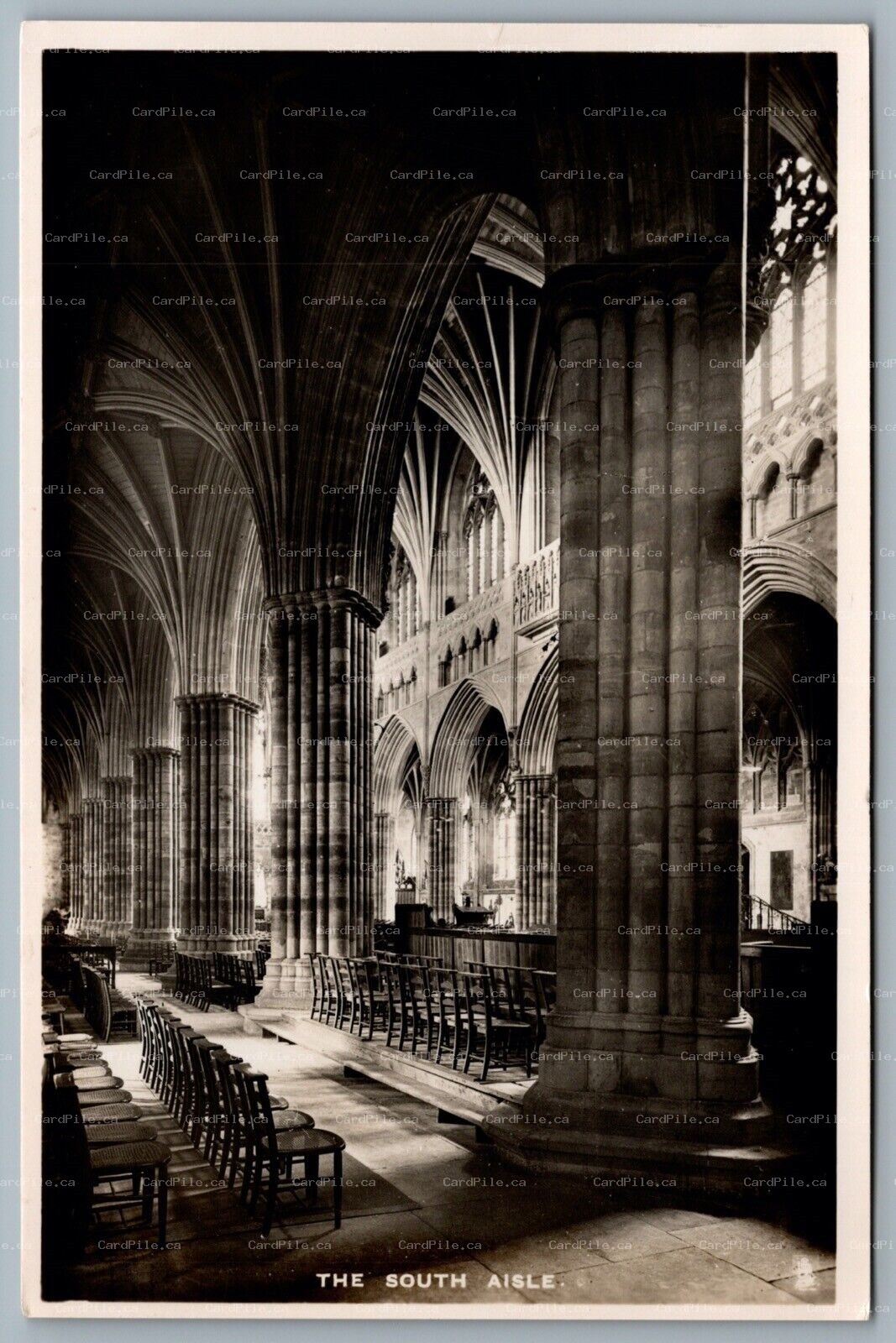 Postcard RPPC Exeter Devon UK c1933 The South Aisle Exeter Cathedral Tuck