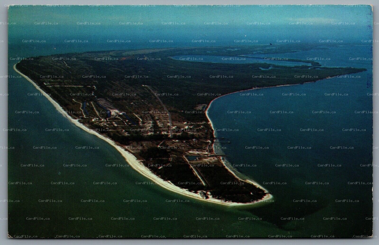 Postcard Sanibel Island FL c1960s Aerial View Advert Sanibel Packing Company