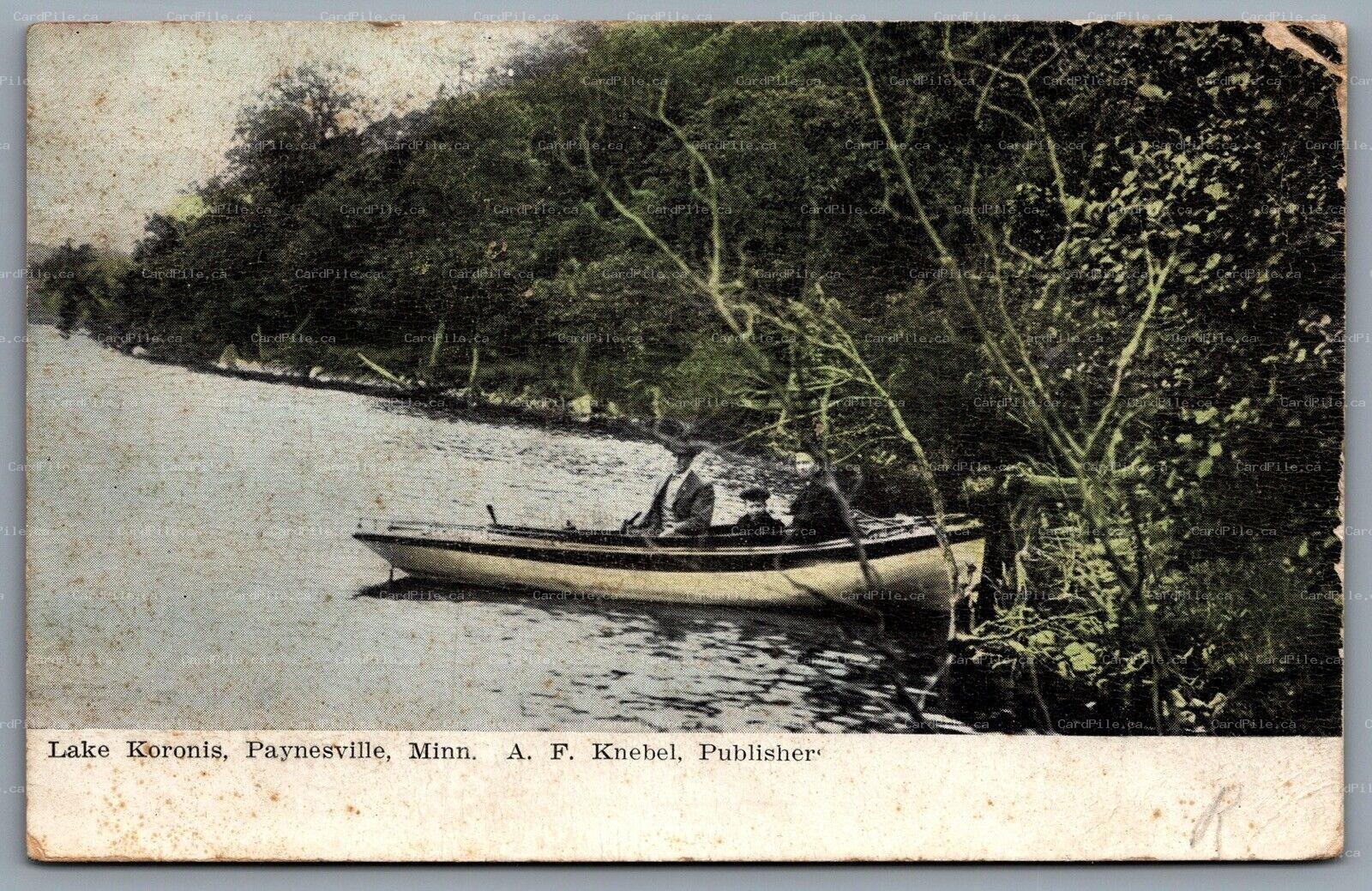 Postcard Paynesville MN c1918 Lake Koronis Stearns County Canoeing Knebel