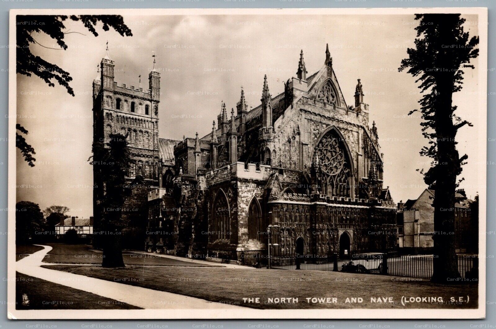 Postcard RPPC Exeter Devon UK c1933 The North Tower & Nave Exeter Cathedral Tuck