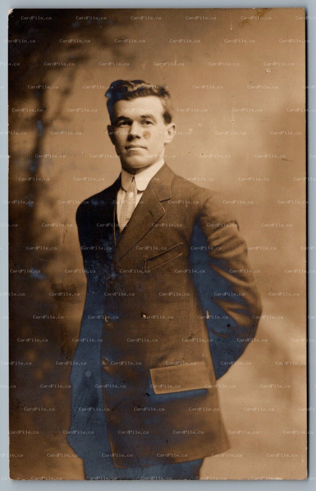 Postcard RPPC c1910s Philadelphia PA Studio Photo of Man in Suit Lipp Studios