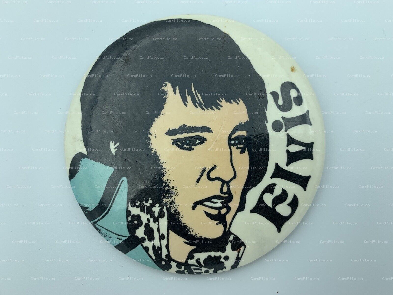VINTAGE & Rare 1970s? Elvis Presley - Blue Collar - Large - Pinback Button