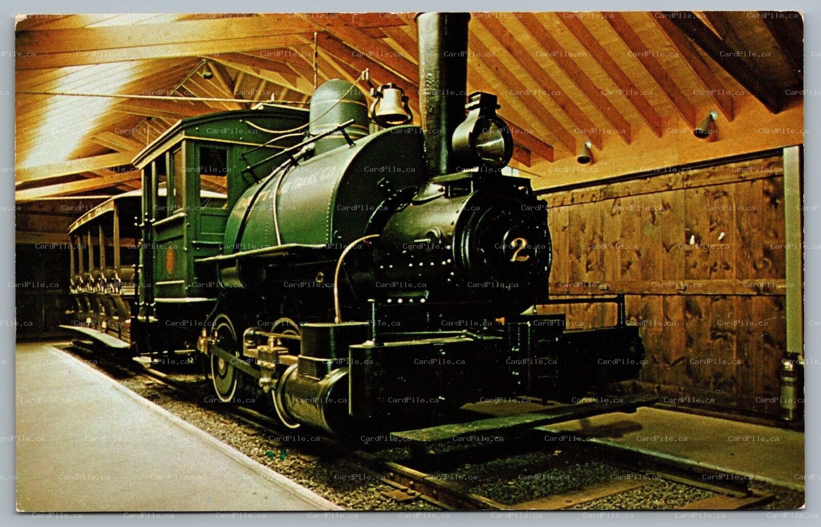 Postcard Blue Mountain Lake NY Adirondack Museum Marion River Carry Railroad