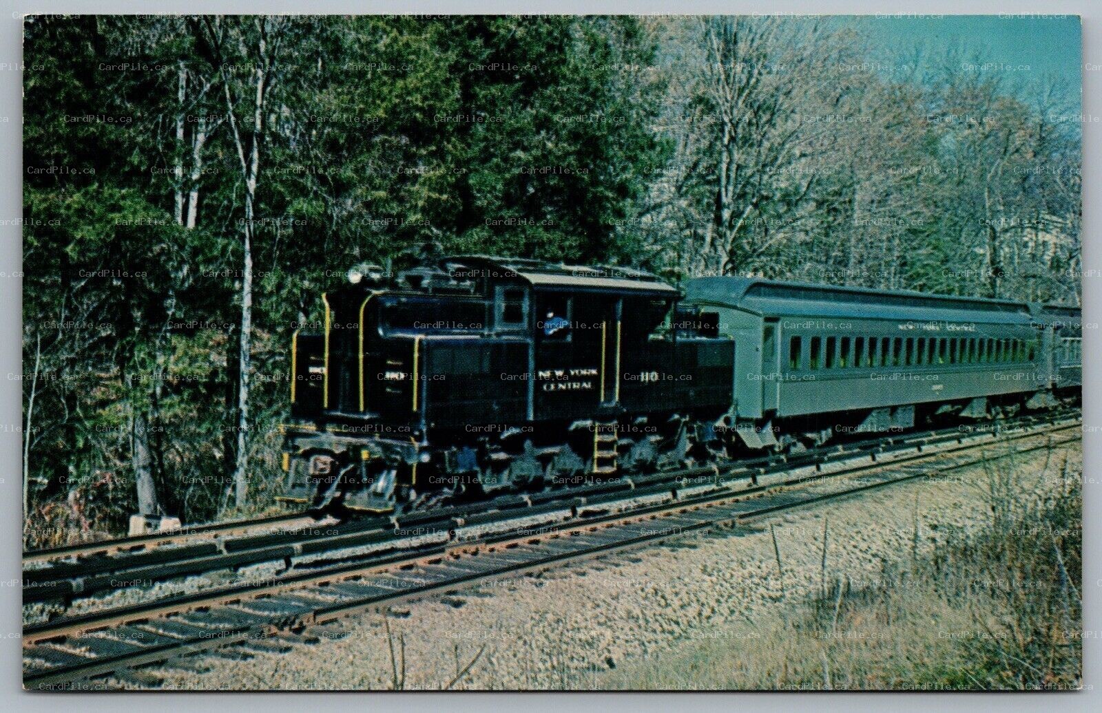 Postcard c1960s New York Central 110 Class S2 Locomotive Scarsdale NY 