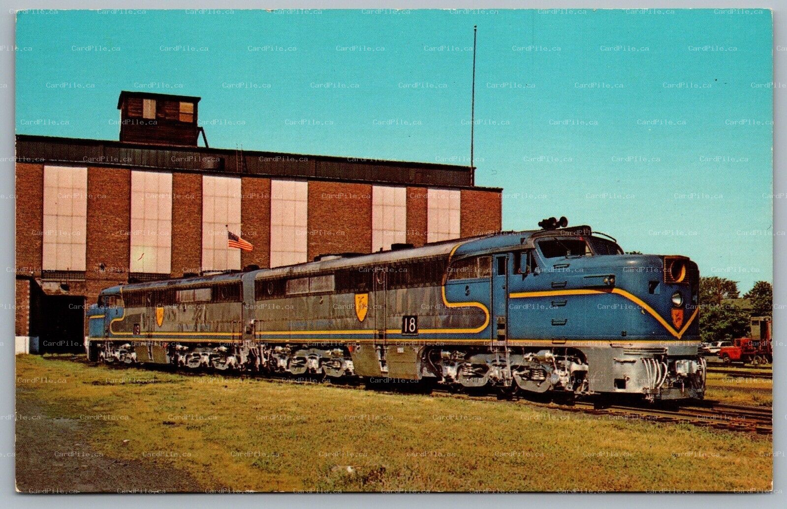 Postcard c1960s Delaware & Hudson 18 & 19 Alco PA Passenger Diesel Locomotives