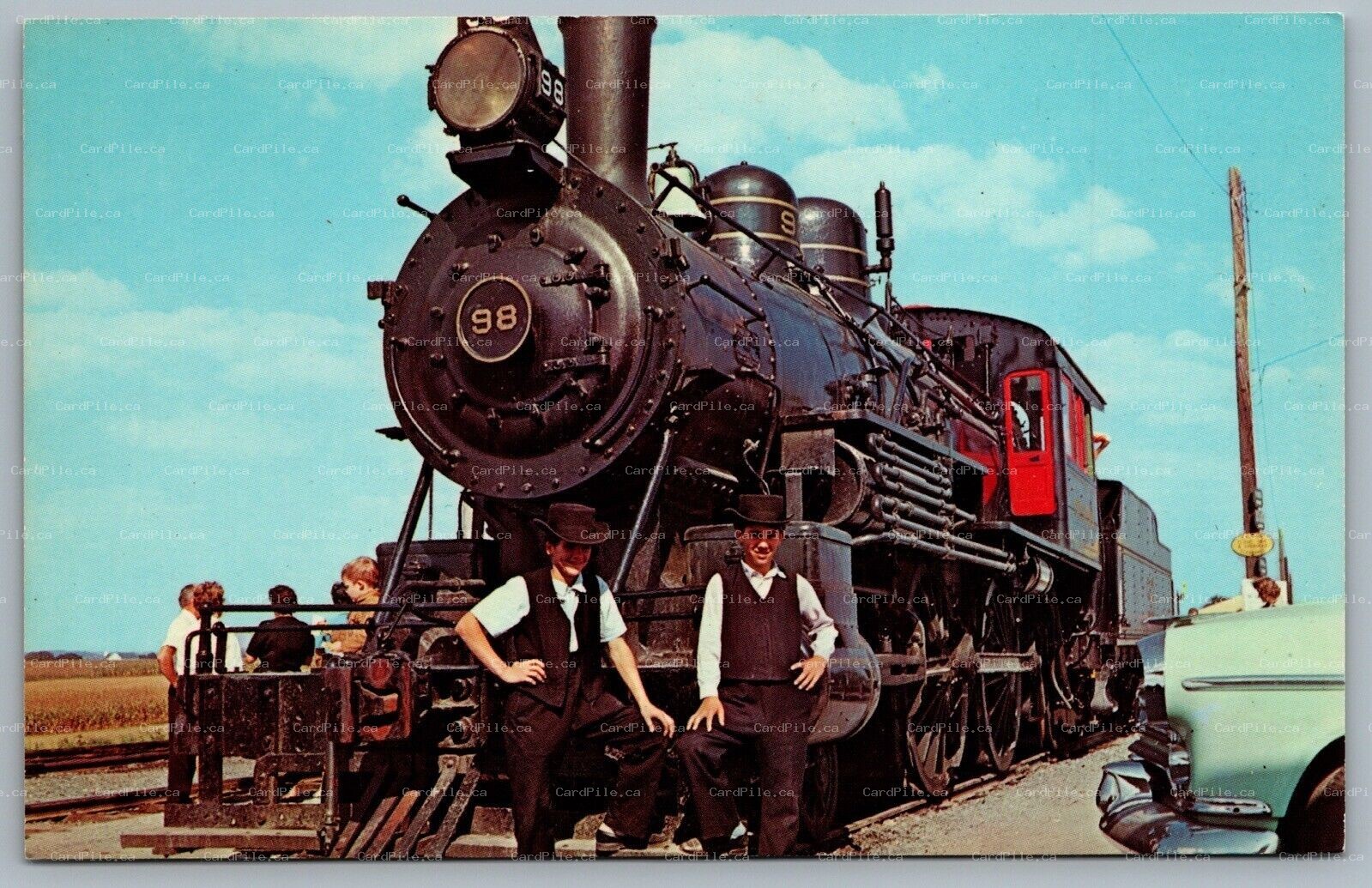 Postcard c1971 Greetings From The Amish Country Cow Catcher Old 98 Locomotive