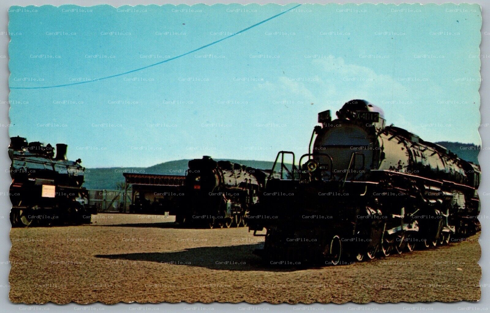 Postcard c1970s Steamtown USA Bellows Falls VT Locomotives on Display UP CP