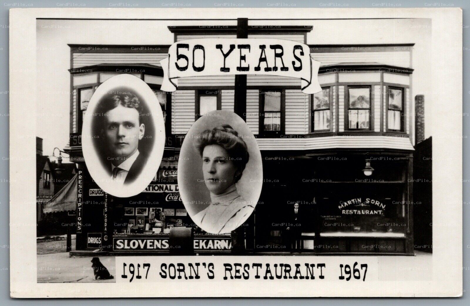 Postcard RPPC c1967 Cleveland OH Martin Sorns Restaurant 50 Years Anniversary 