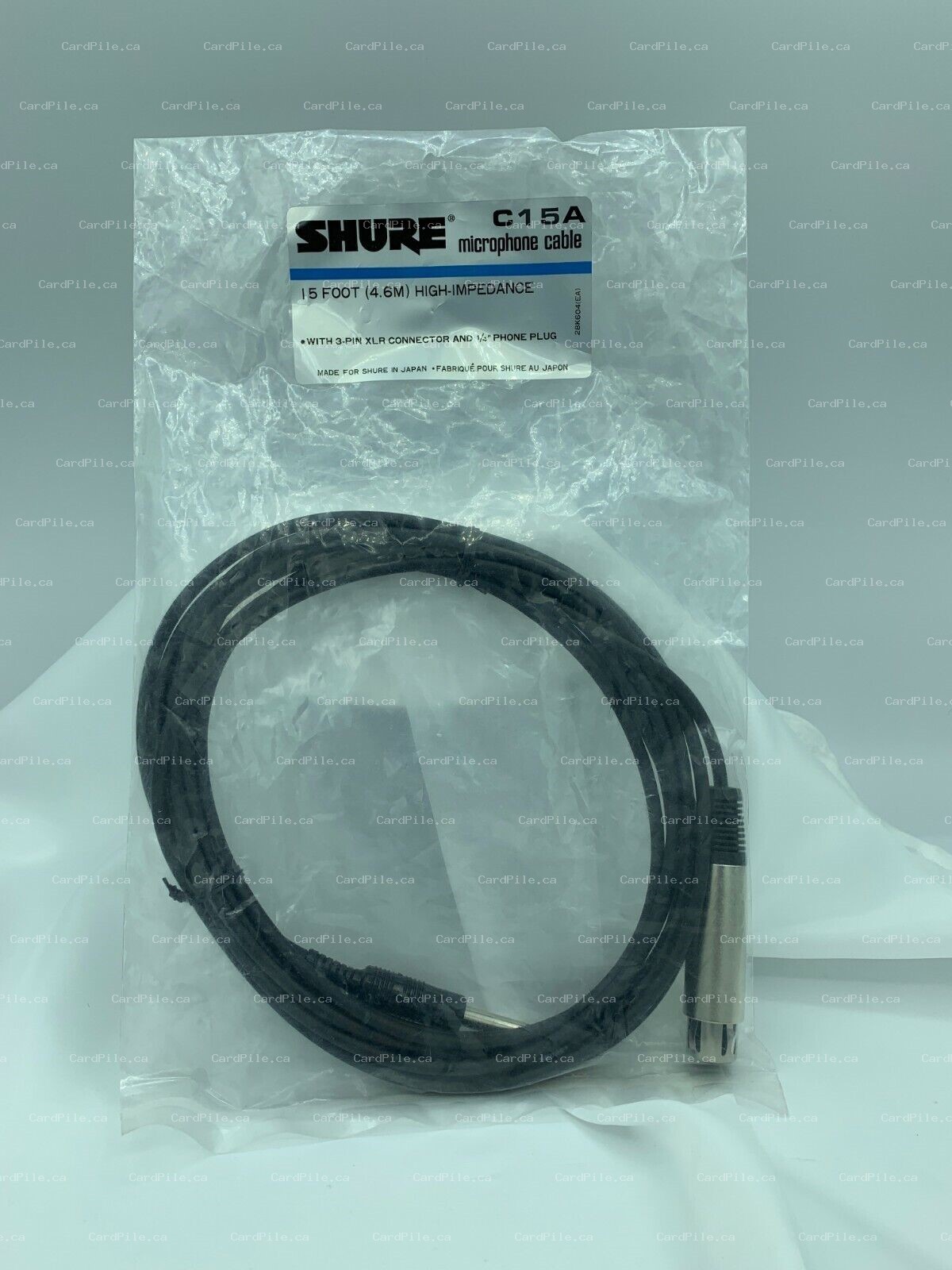 NEW Shure C15A Microphone MIC CABLE 15ft 4.6m High Impedance