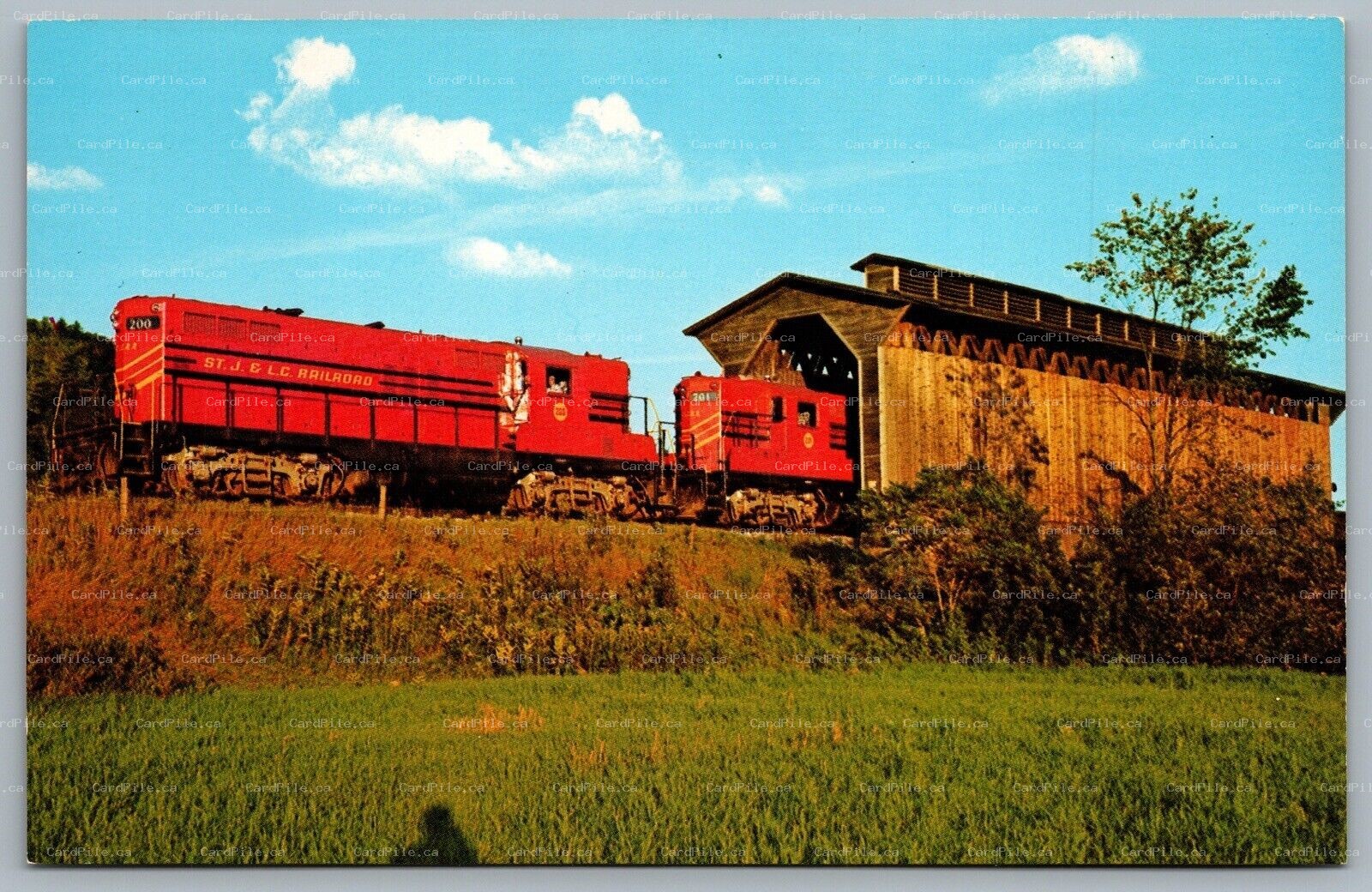 Postcard Wolcott Vermont c1972 Fisher Bridge Railroad Covered Bridge Lamoille