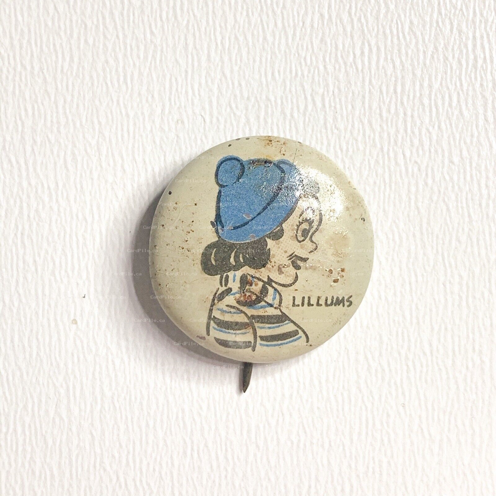 VINTAGE 1945 Kellogg's PEP - Lillums - Cereal Pinback Button 