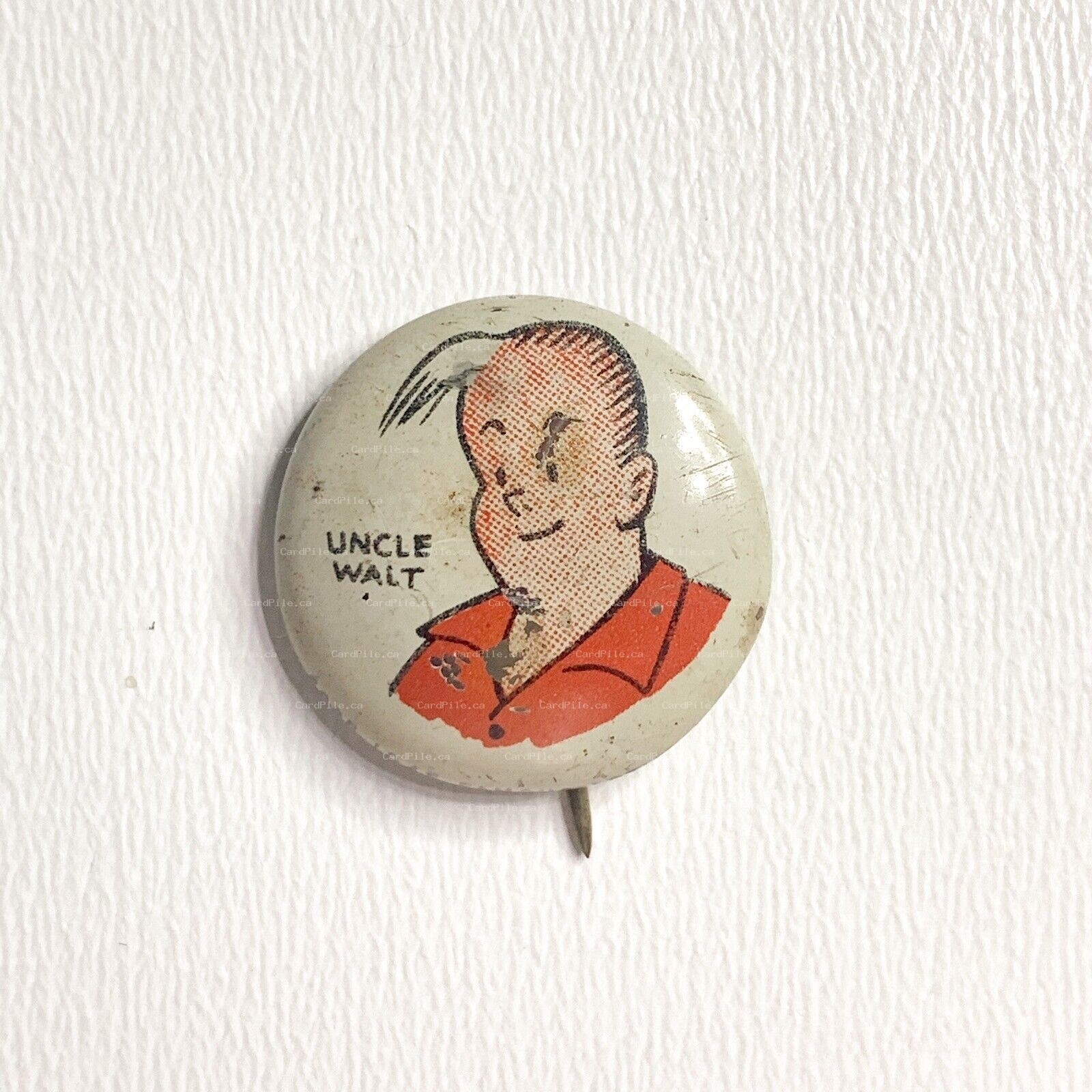 VINTAGE 1945 Kellogg's PEP - Uncle Walt - Cereal Pinback Button A