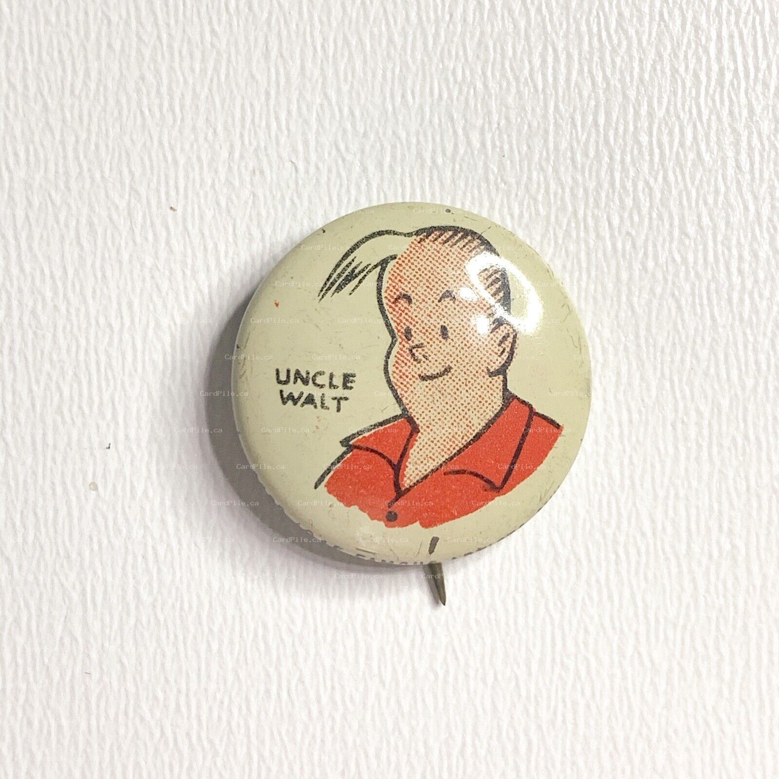 VINTAGE 1945 Kellogg's PEP - Uncle Walt - Cereal Pinback Button B