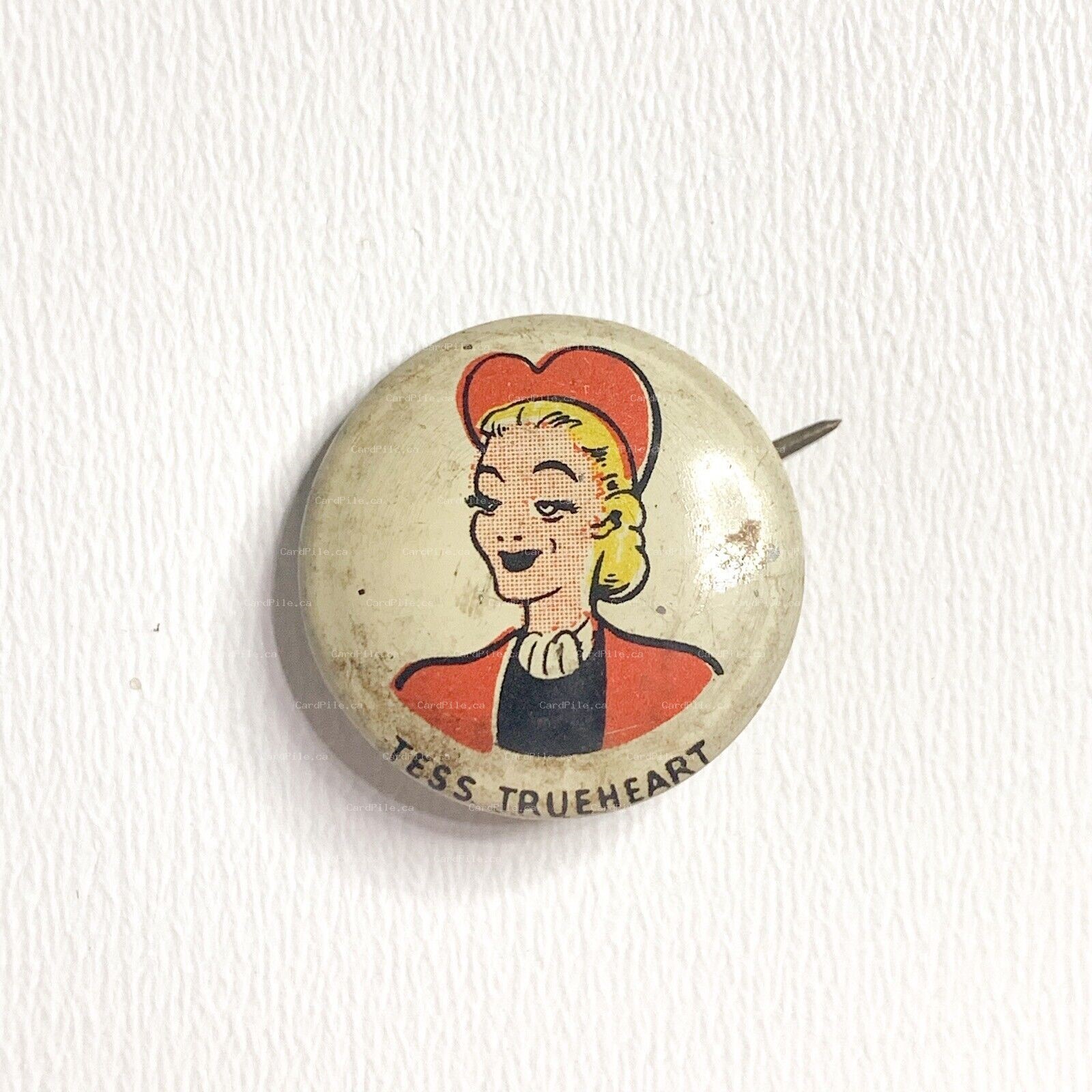 VINTAGE 1946 Kellogg's PEP - Tess Trueheart - Cereal Pinback Button 