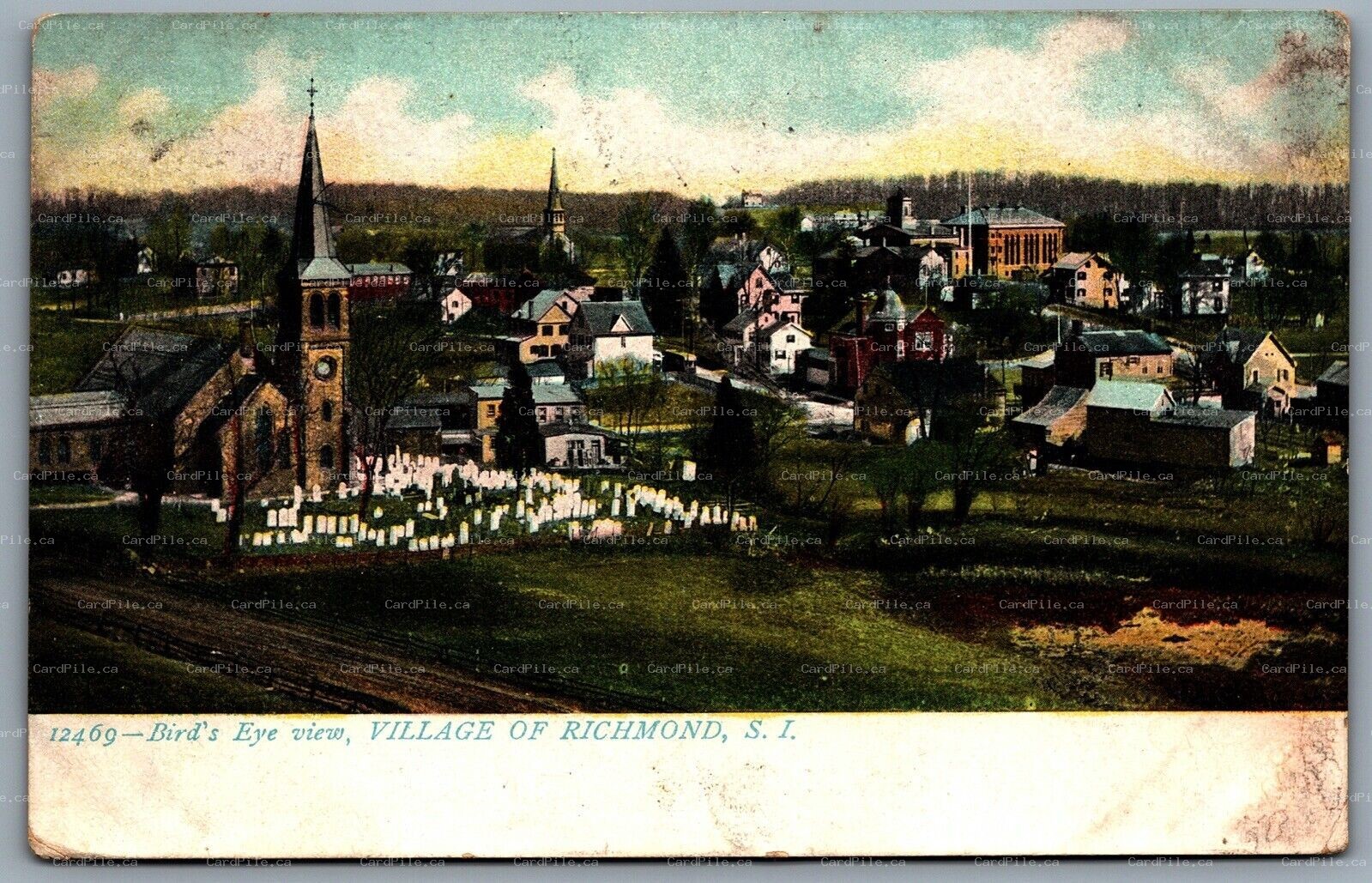 Postcard Staten Island New York c1905 Birds Eye View Village of Richmond 
