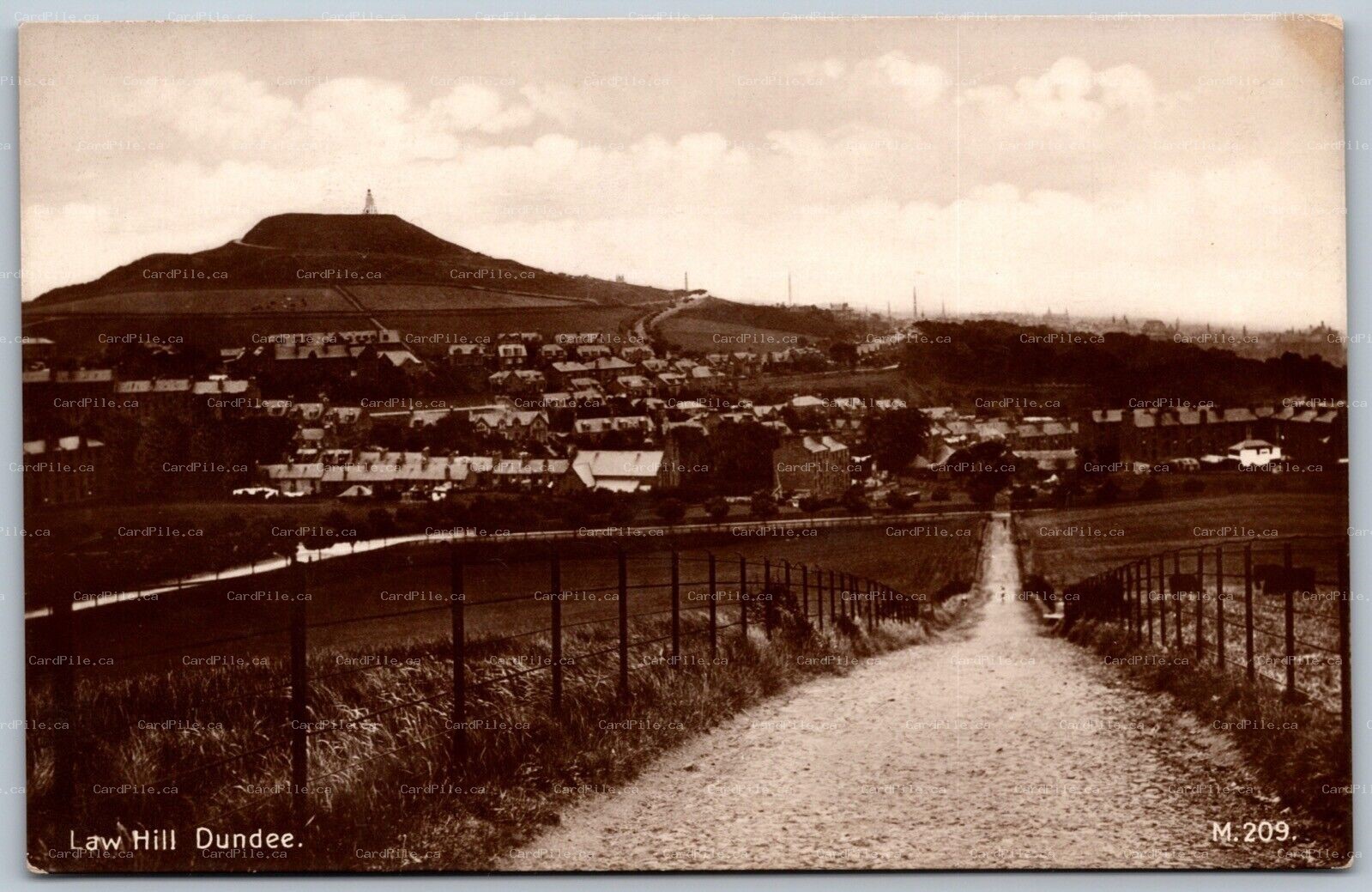 Postcard RPPC c1910s Dundee Scotland Law Hill Real Photo