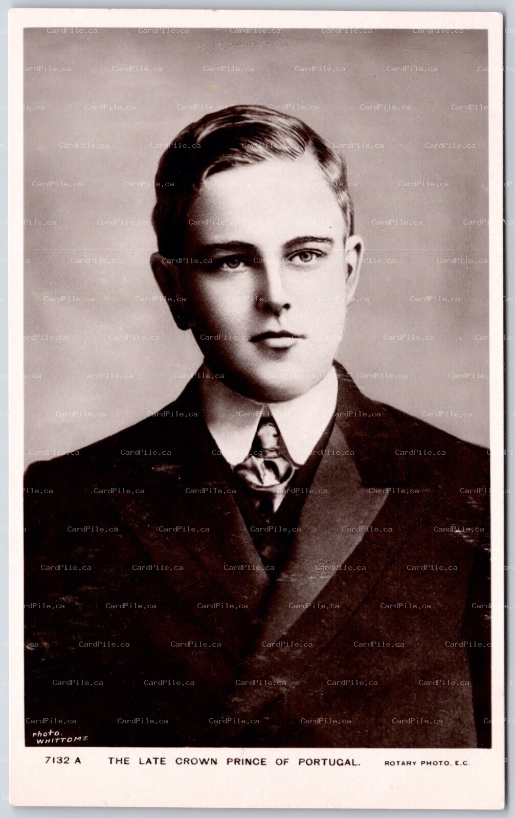 Postcard RPPC c1908 Late Crown Prince of Portugal Luís Filipe Photo by Whittome