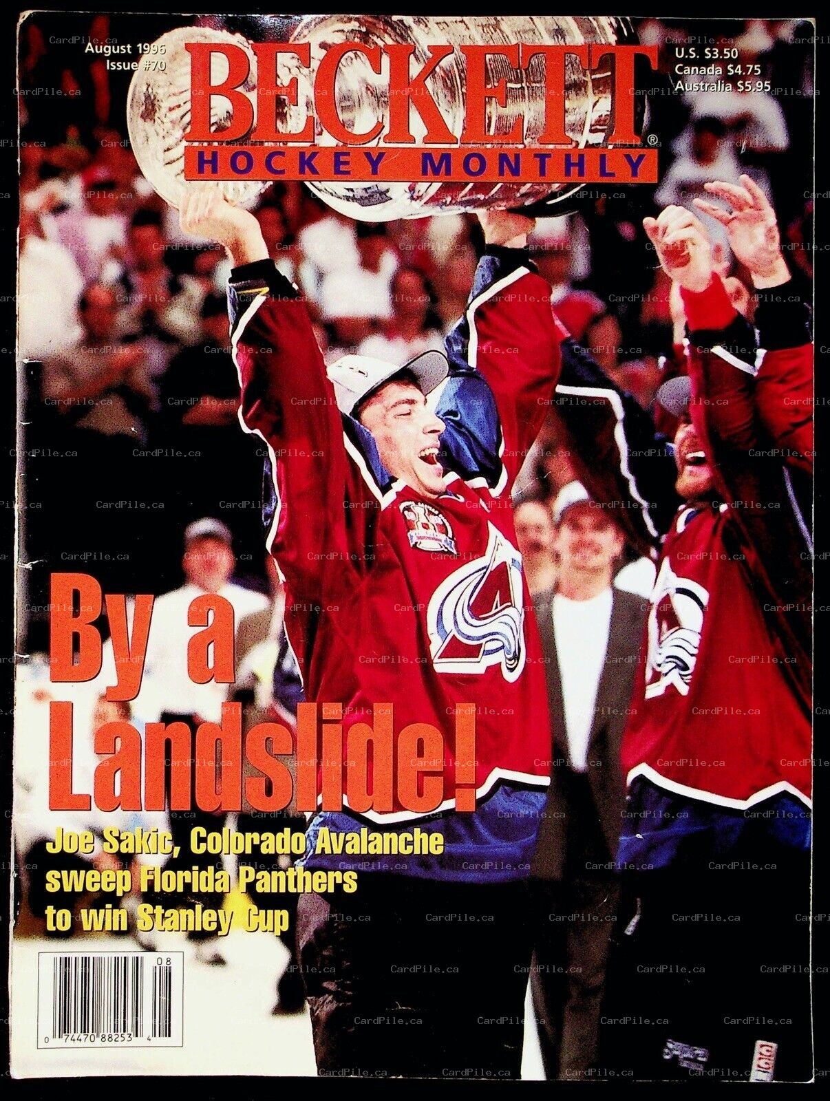 1996 August Beckett Hockey Monthly Issue 70 Price Guide Joe Sakic Avalanche