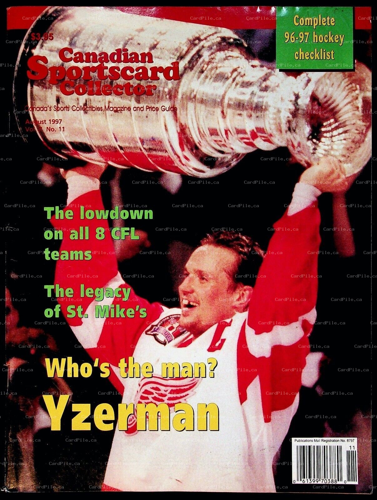 1997 August Canadian Sportscard Collector Vol 7 No 11 Price Guide Steve Yzerman