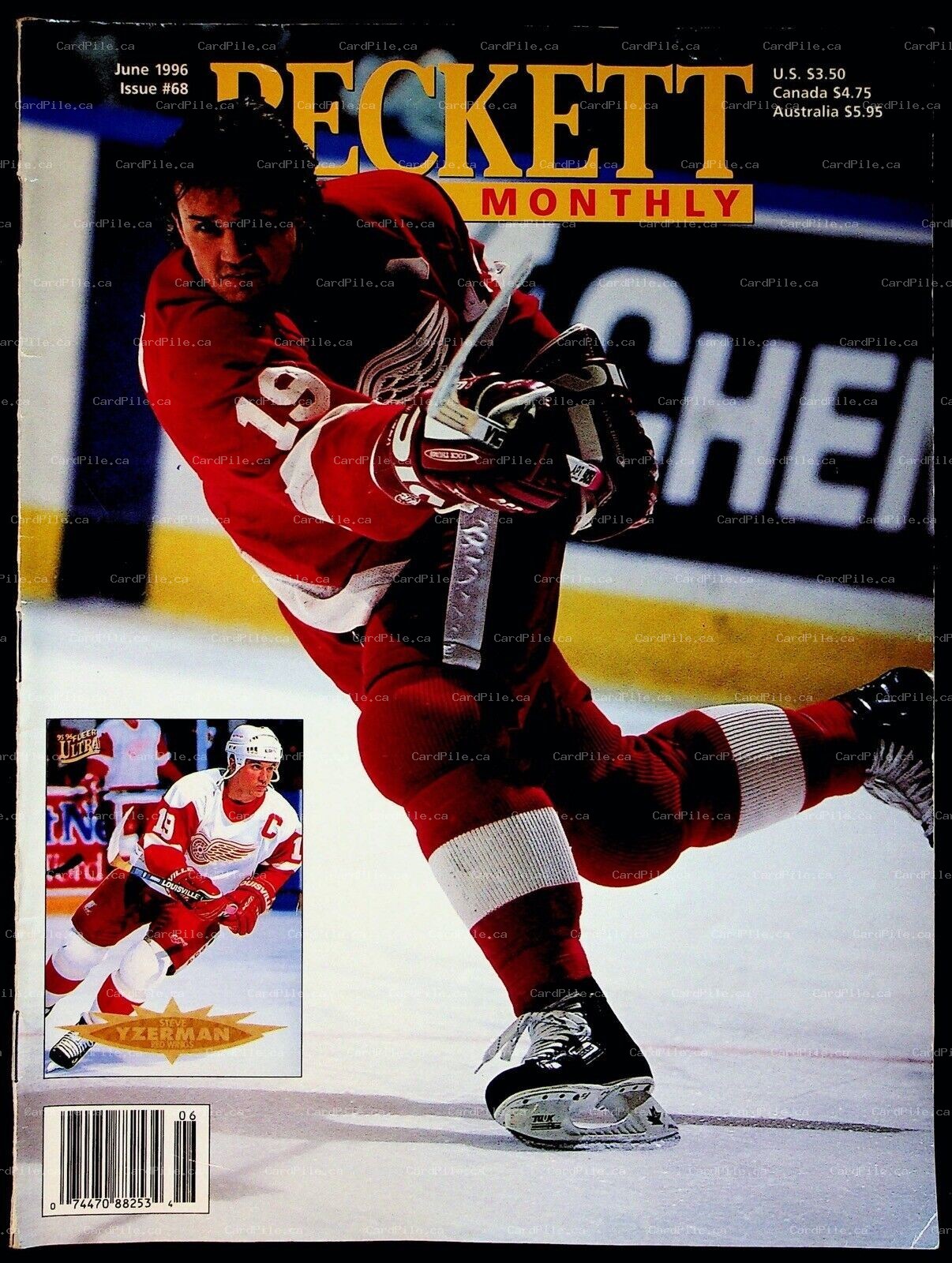 1996 June Beckett Hockey Monthly Issue 68 Price Guide Steve Yzerman Red Wings
