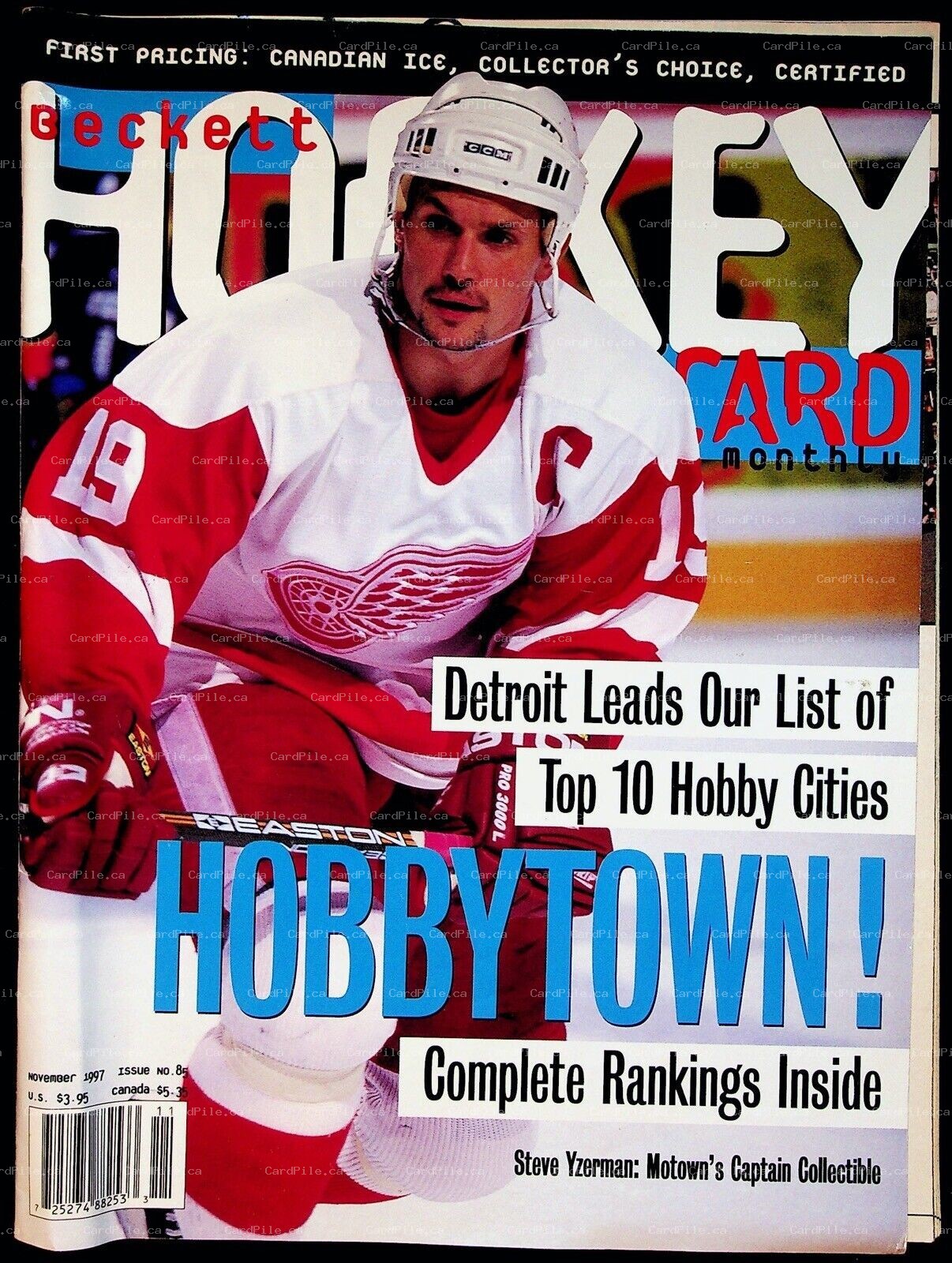 1997 December Beckett Hockey Monthly Issue 85 Price Guide Steve Yzerman Red Wing