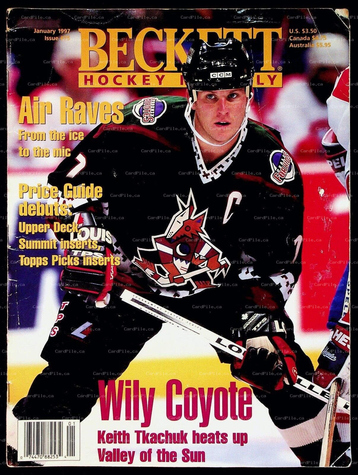 1997 January Beckett Hockey Monthly Issue 75 Price Guide Keith Tkachuk Coyotes