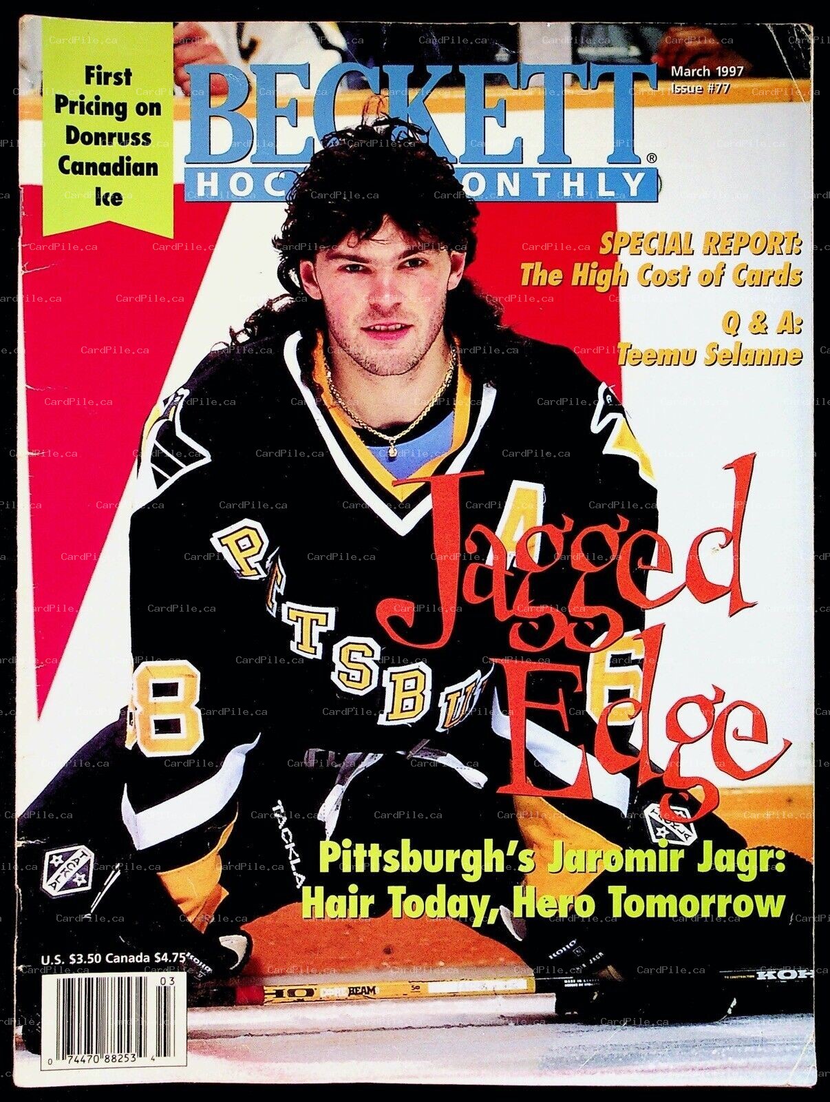 1997 March Beckett Hockey Monthly Issue 77 Price Guide Jaromir Jagr Penguins