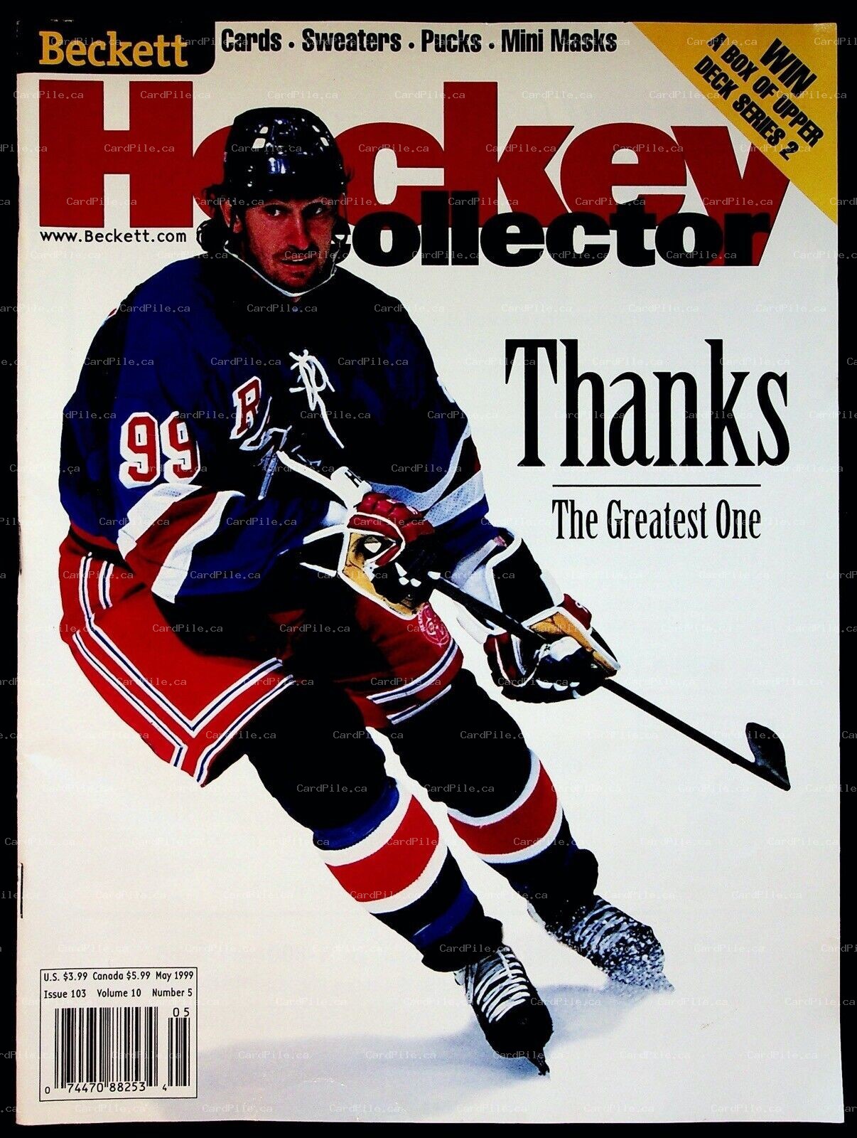 1999 May Beckett Hockey Monthly Issue 103 Price Guide Wayne Gretzky Rangers