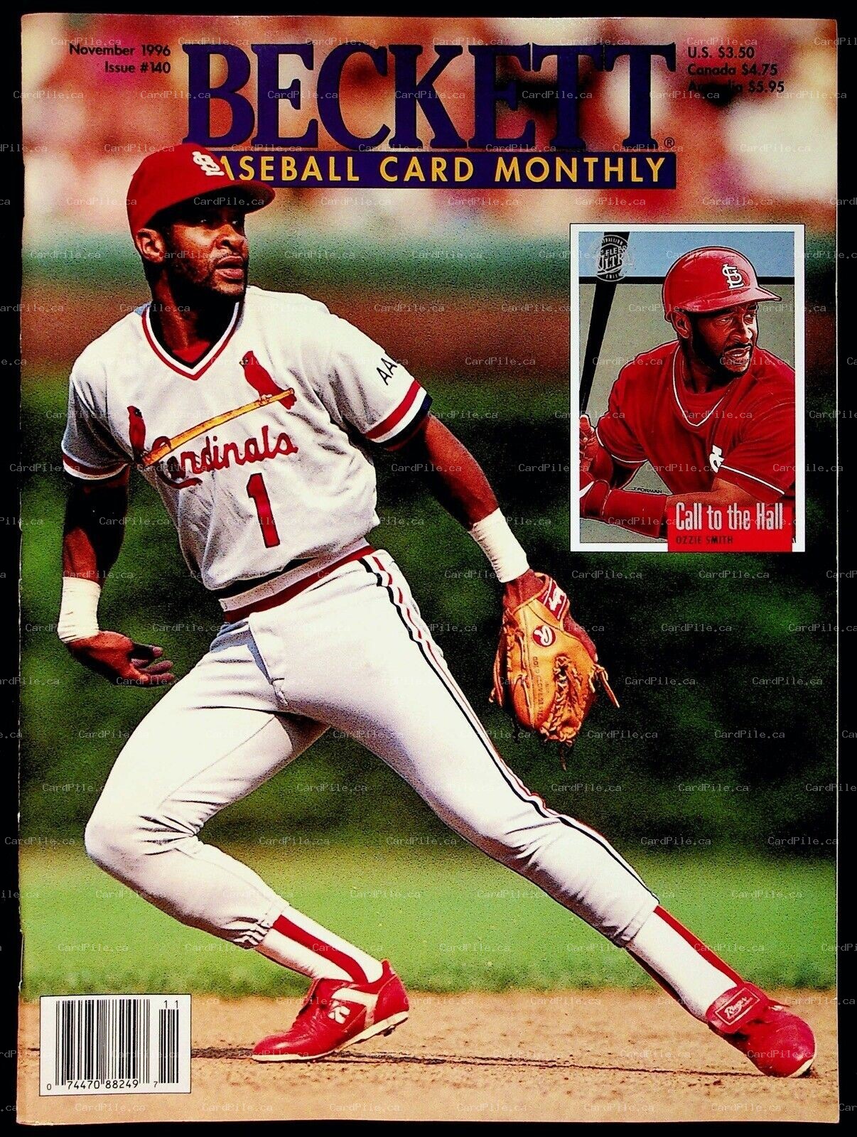 1996 November Beckett Baseball Issue 140 Price Guide Ozzie Smith Cardinals