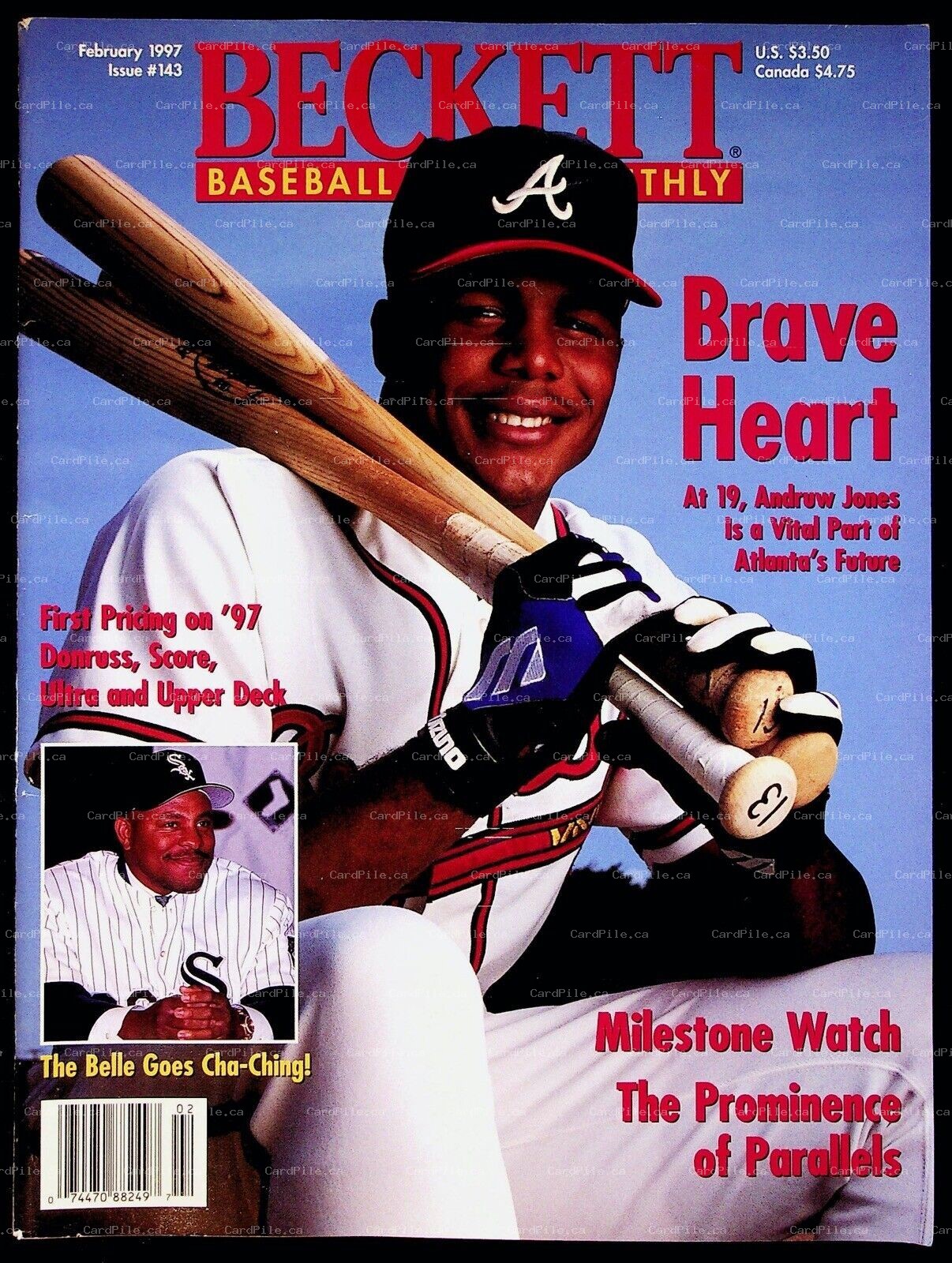1997 February Beckett Baseball Monthly Issue 143 Price Guide Andruw Jones Braves